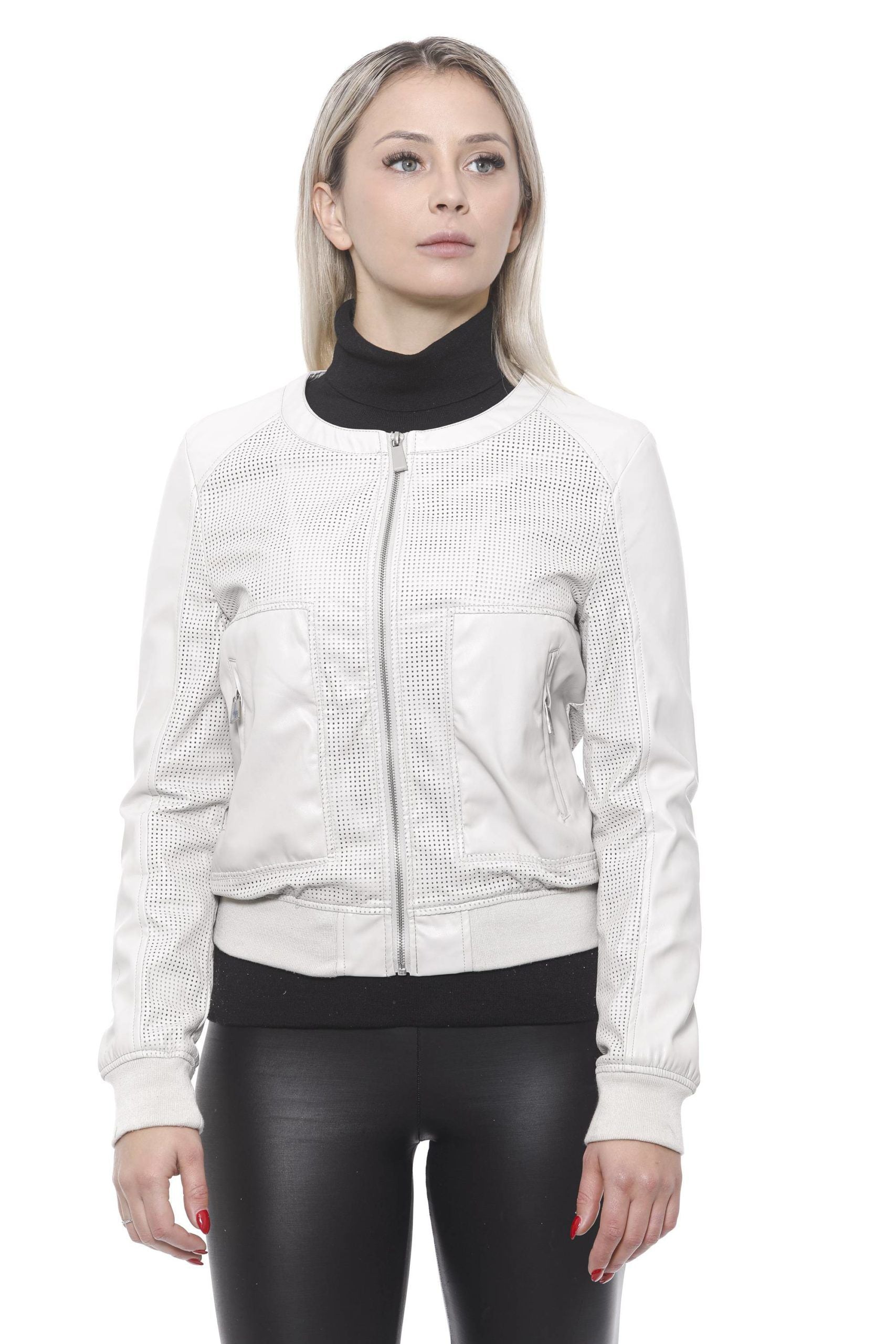 19V69 Italia Chic Veste en simili cuir perforé beige