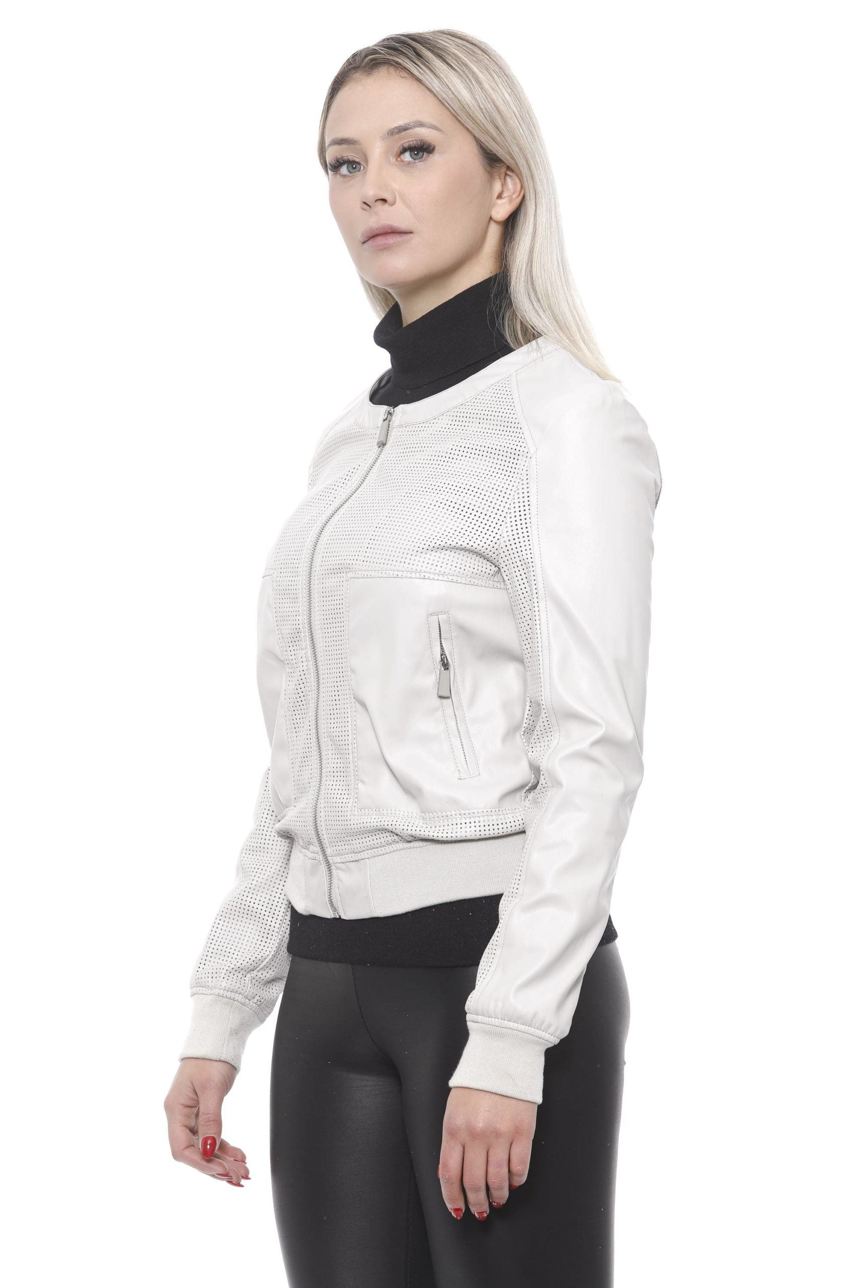 19V69 Italia Chic Veste en simili cuir perforé beige