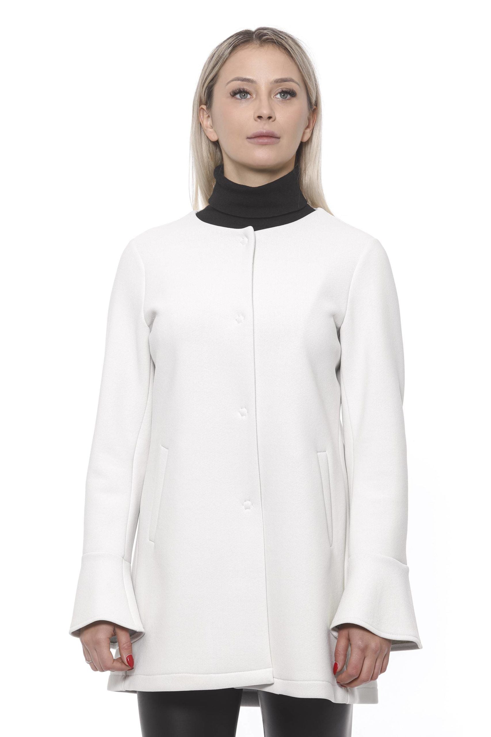 19V69 Italia Manteau femme élégant en néoprène blanc