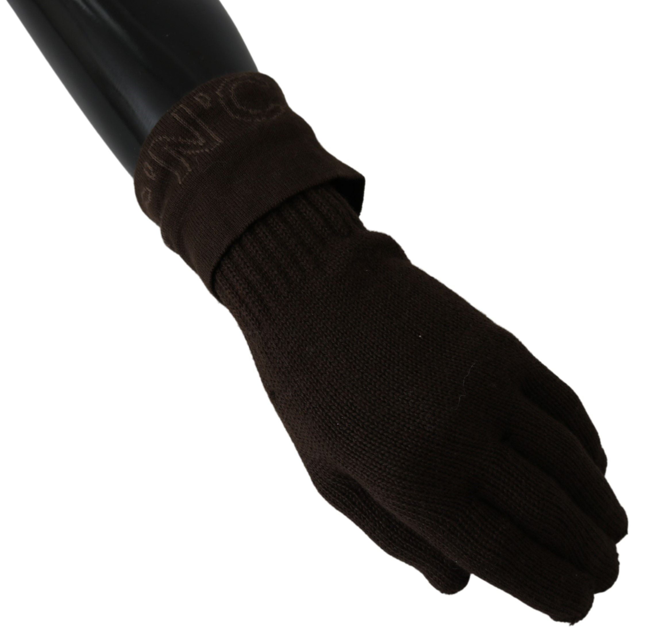 Costume National Gants tricotés marron élégants