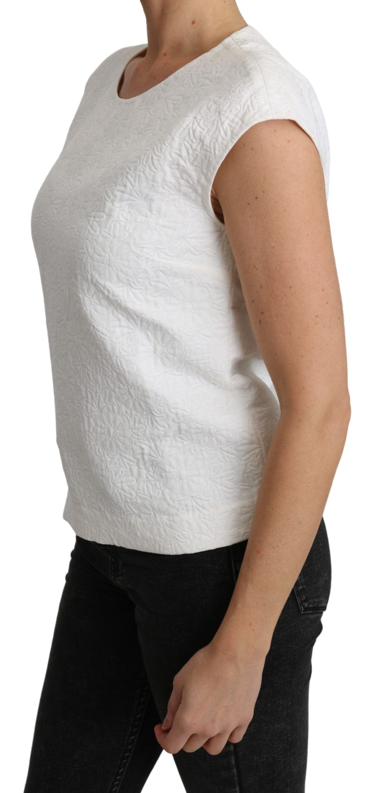 Dolce & Gabbana Elegant White Cotton Blend Blouse