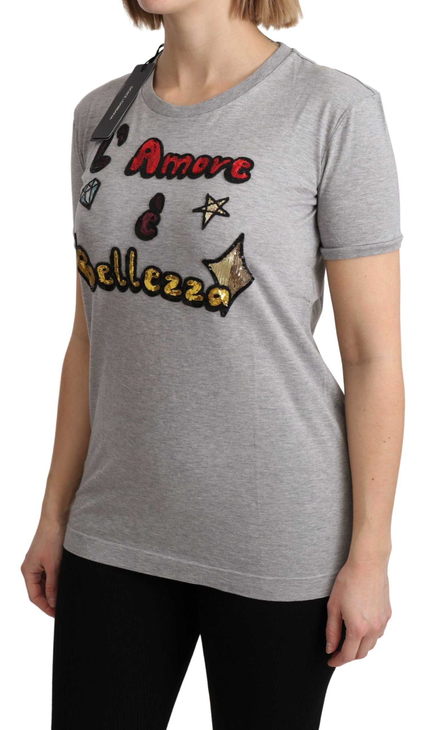 Dolce &amp; Gabbana T-shirt en coton à motif pailleté