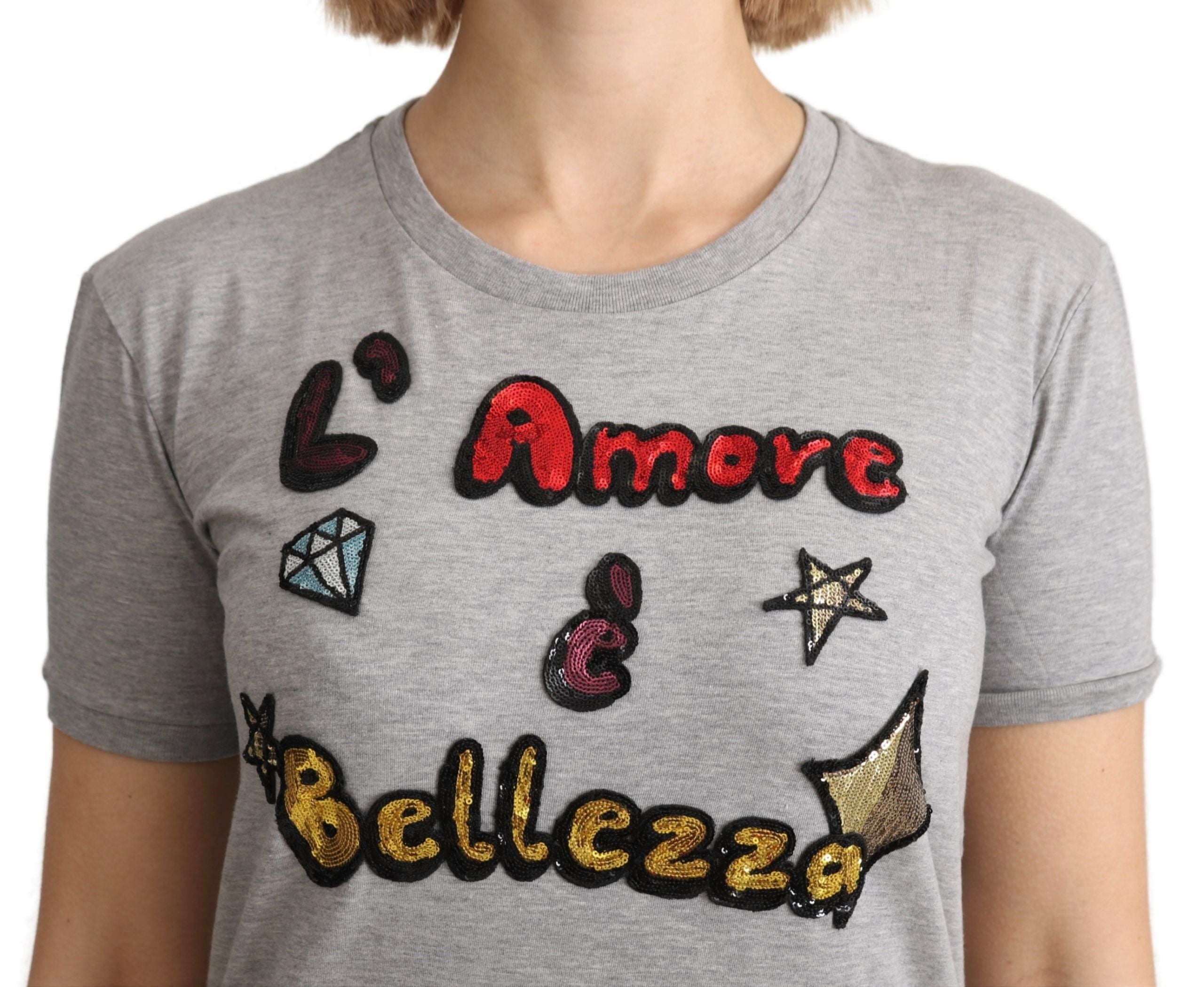 Dolce &amp; Gabbana T-shirt en coton à motif pailleté