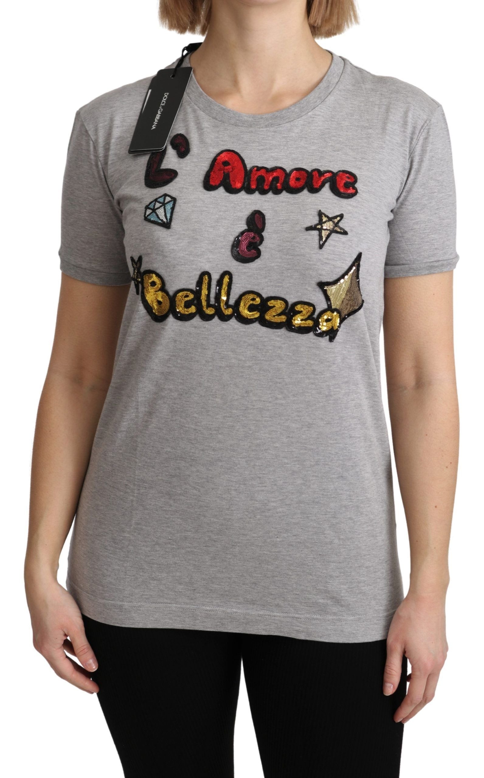 Dolce &amp; Gabbana T-shirt en coton à motif pailleté