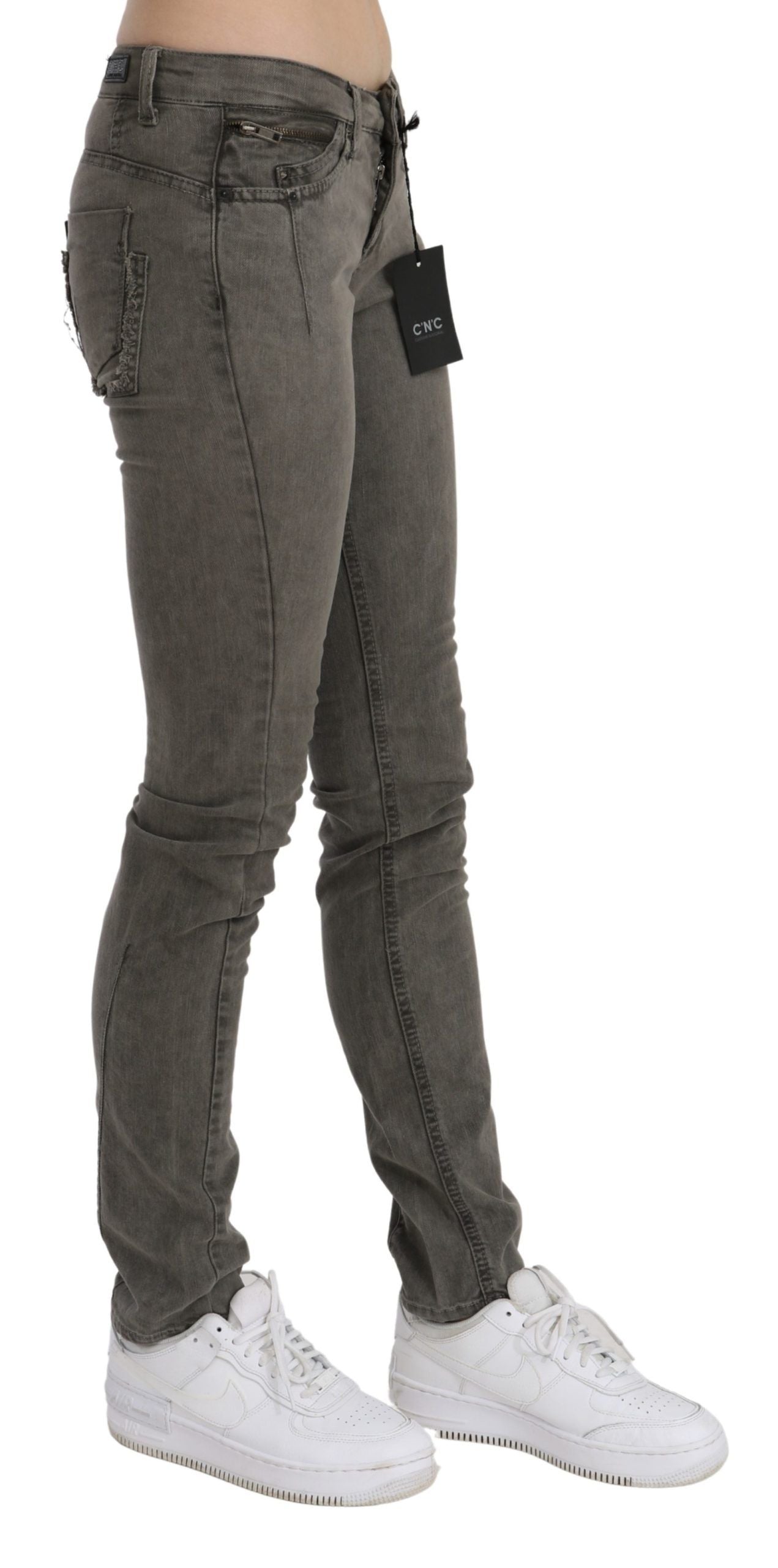 Costume National Chic - Jean slim en coton gris