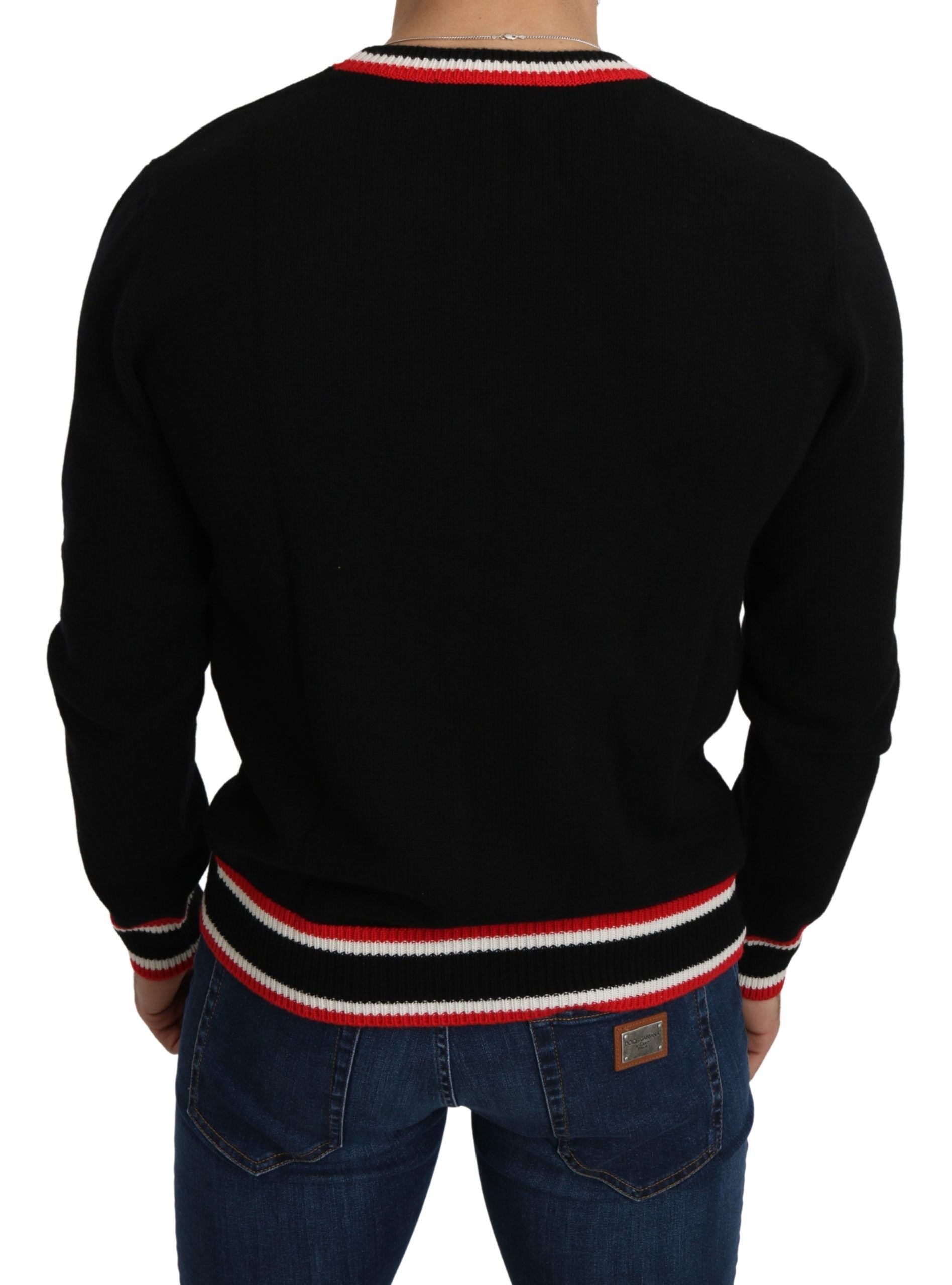 Dolce & Gabbana Elegant Black Cashmere Crew Neck Sweater