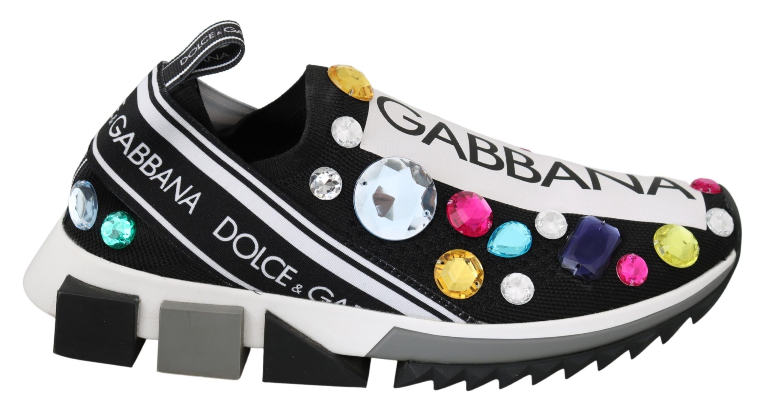 Dolce &amp; Gabbana Baskets basses noires ornées de cristaux