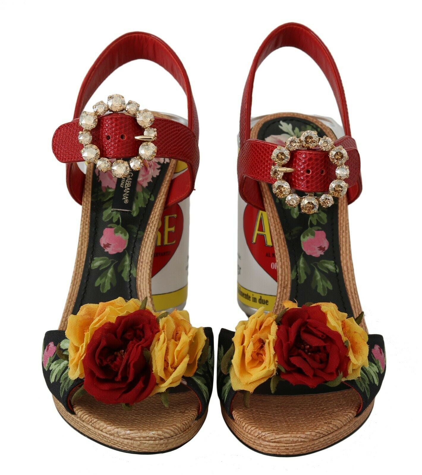 Dolce &amp; Gabbana Sandales multicolores ornées de cristaux floraux