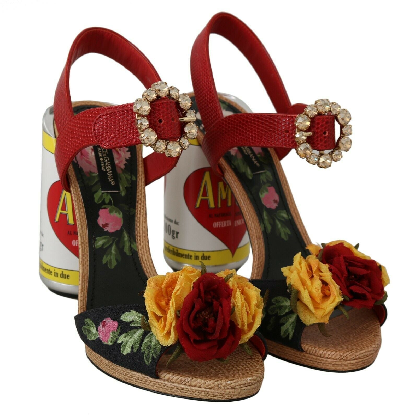 Dolce &amp; Gabbana Sandales multicolores ornées de cristaux floraux