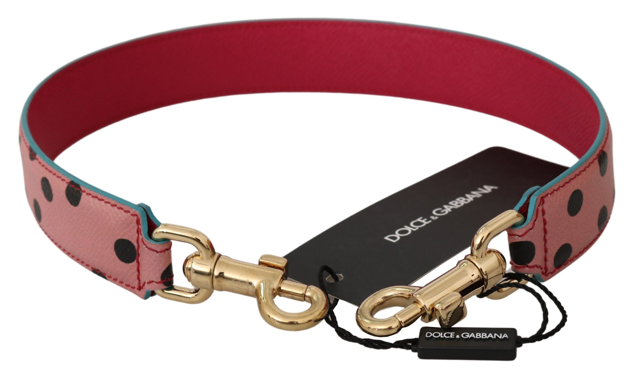 Dolce &amp; Gabbana Élégante bandoulière en cuir à pois rose