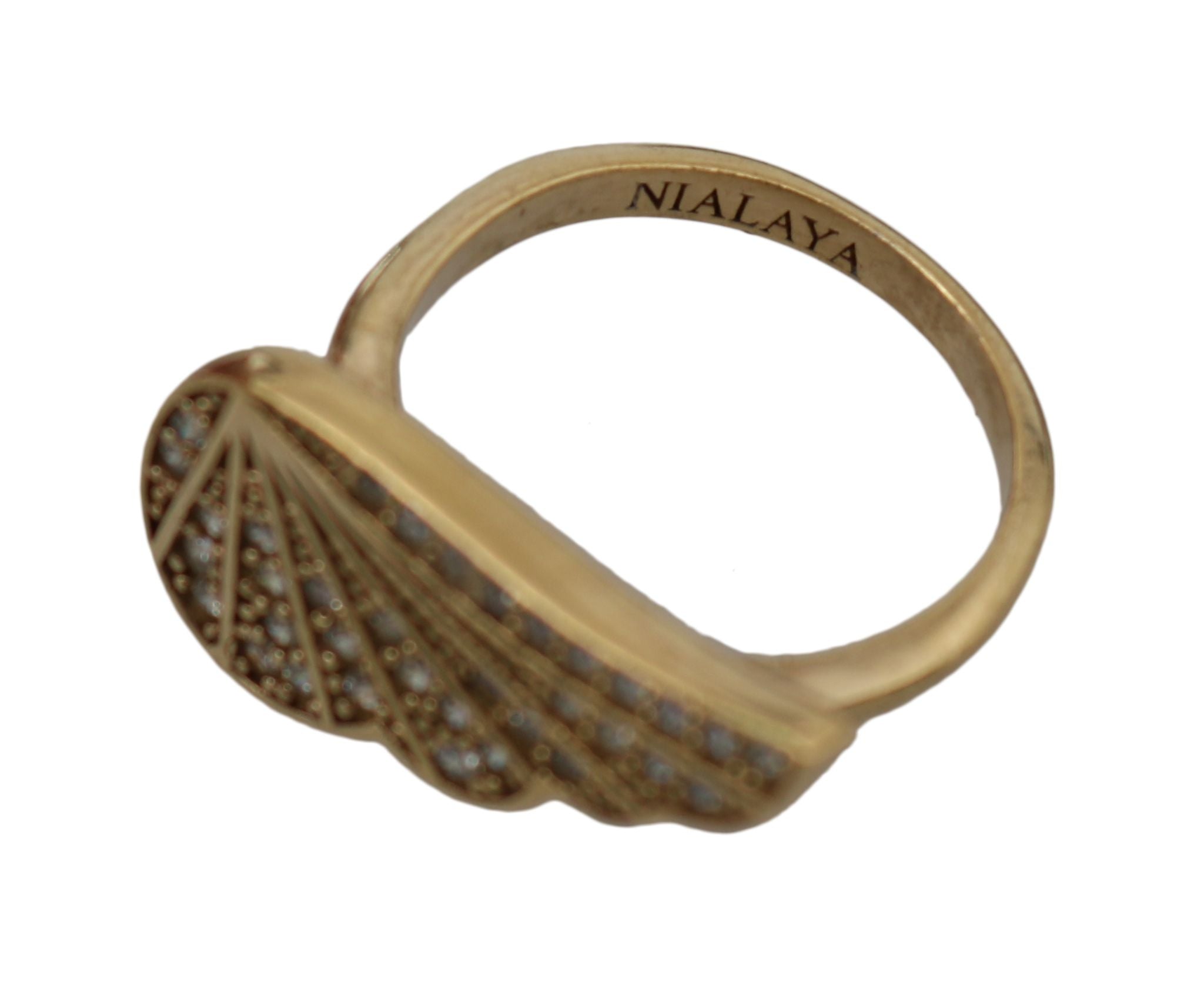 Bague élégante ornée de cristaux dorés Nialaya