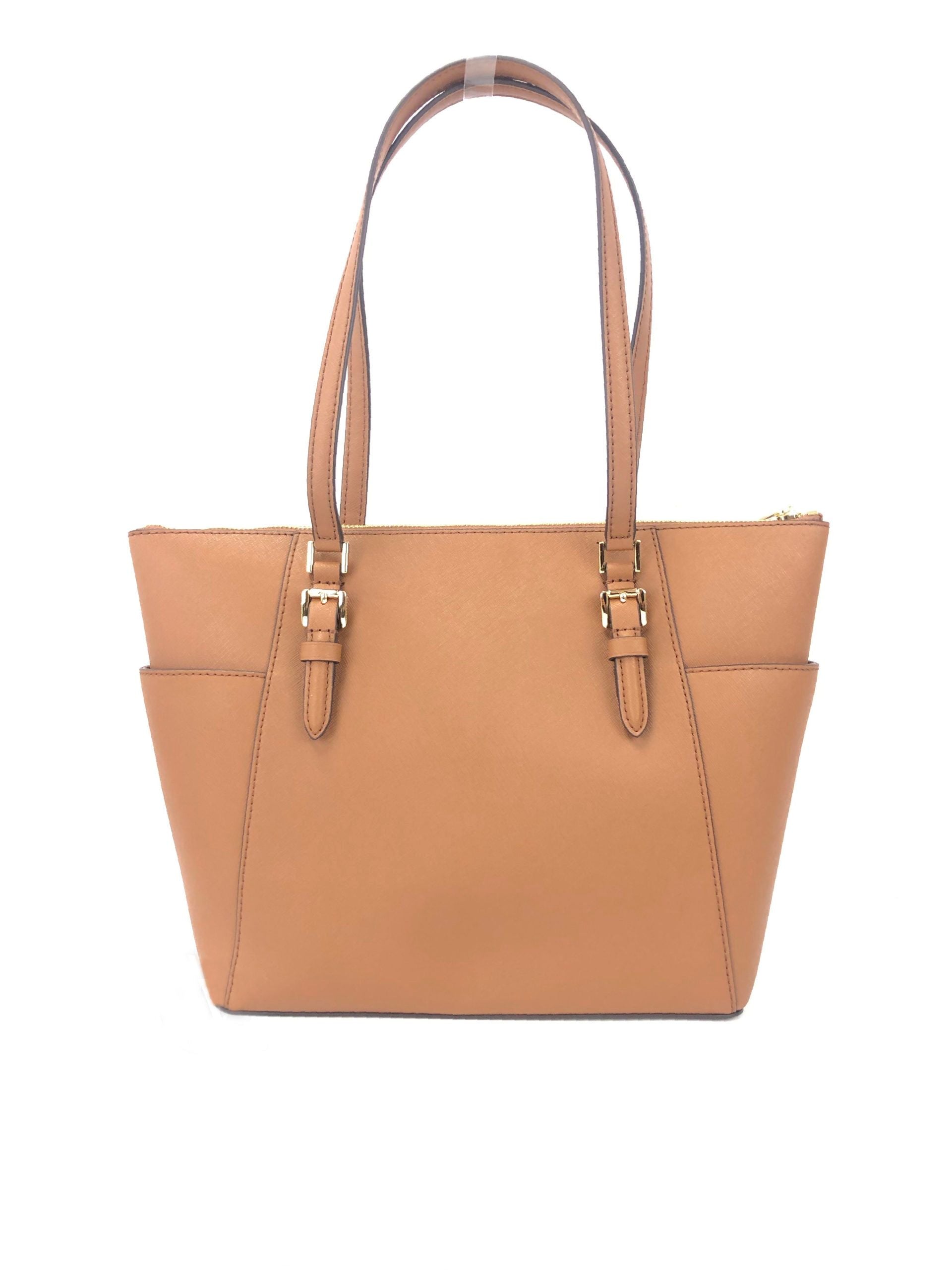 Michael Kors Charlotte Signature Grand sac à main fourre-tout en cuir avec fermeture éclair sur le dessus