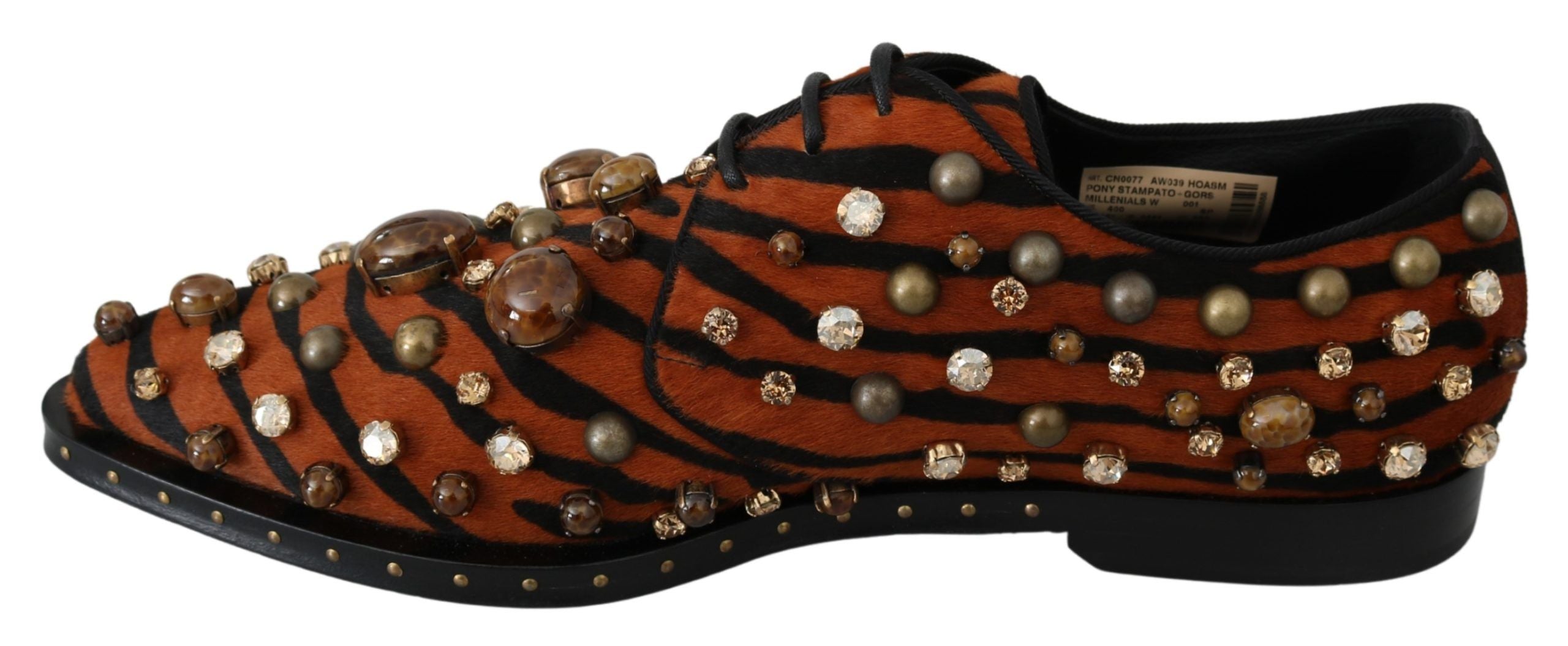 Dolce &amp; Gabbana Chaussures plates ornées de cristaux à motif tigre