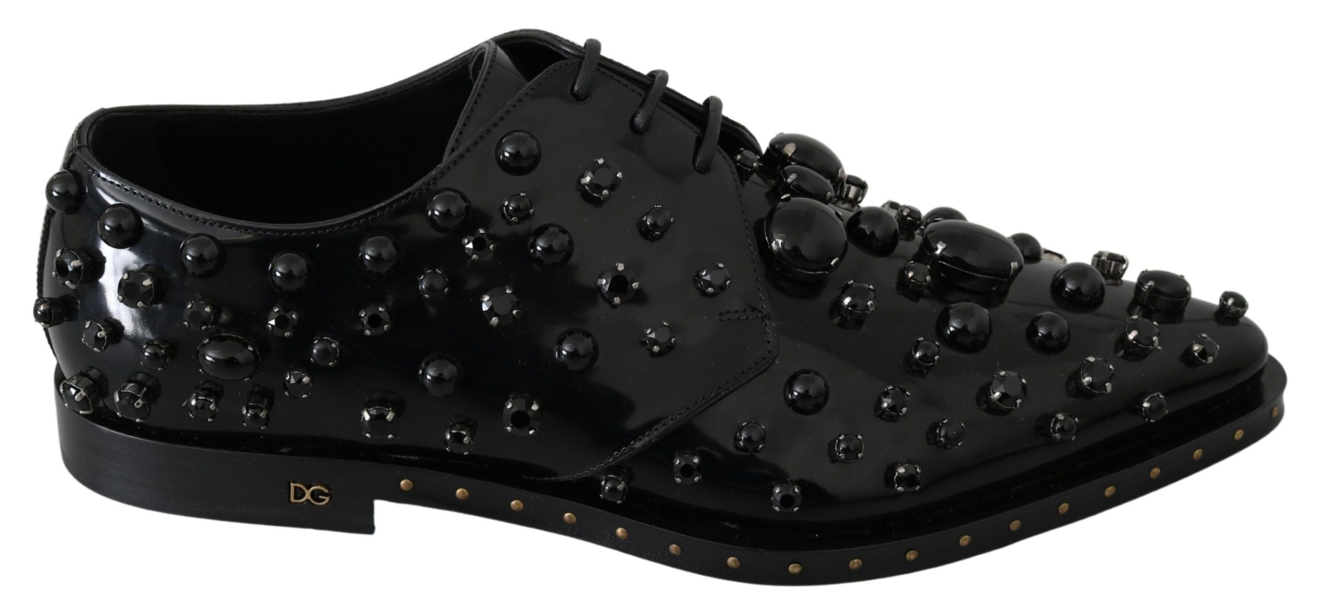 Dolce &amp; Gabbana élégantes chaussures habillées en cuir cristal noir