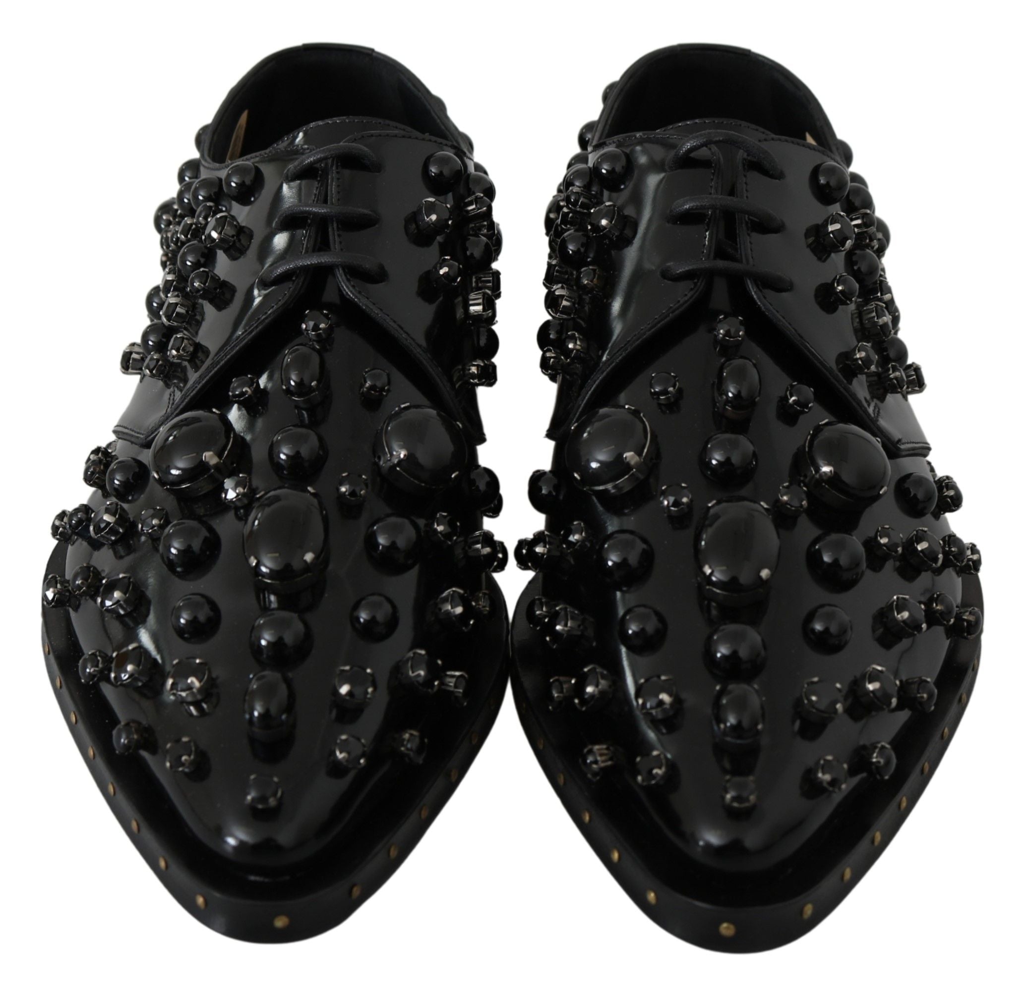 Dolce &amp; Gabbana Chaussures habillées noires élégantes avec cristaux