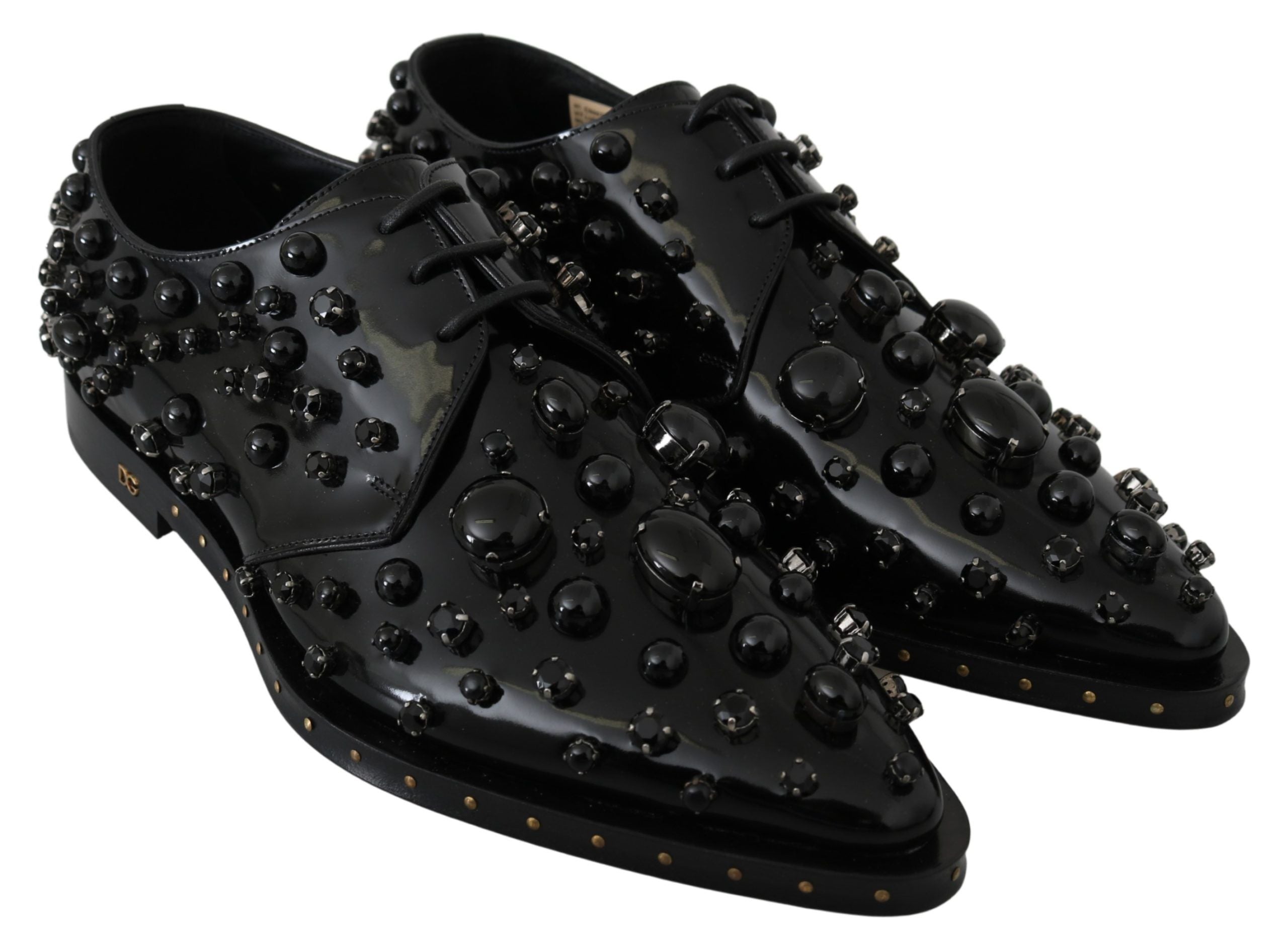 Dolce &amp; Gabbana Chaussures habillées noires élégantes avec cristaux