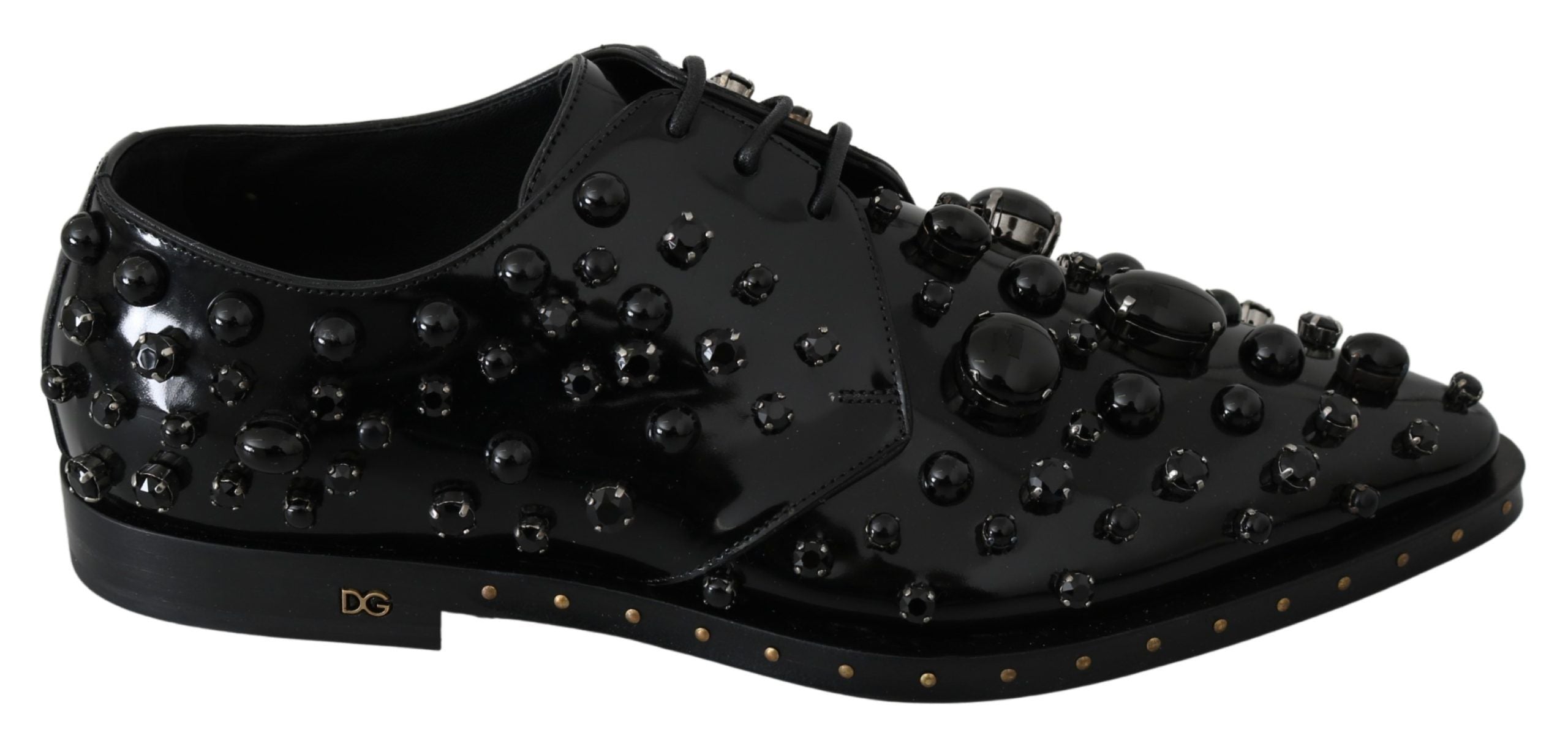 Dolce &amp; Gabbana Chaussures habillées noires élégantes avec cristaux