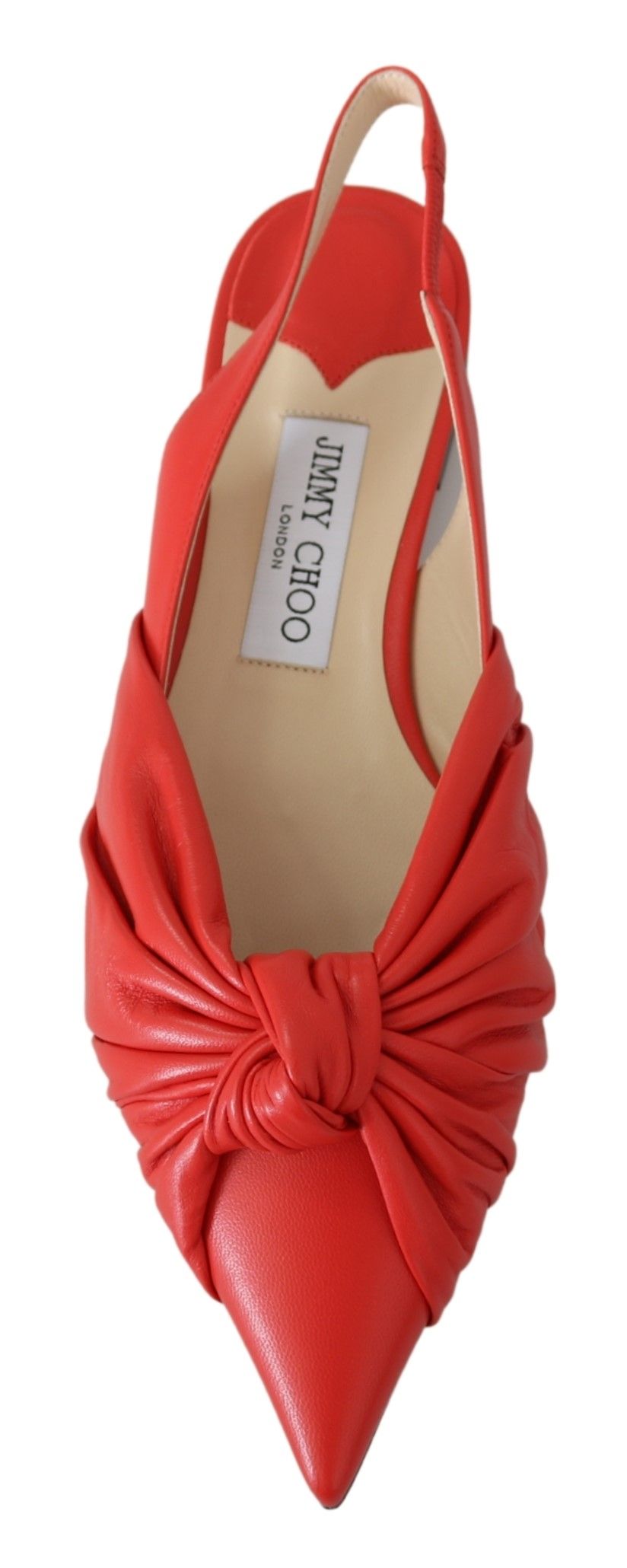 Jimmy Choo Chaussures plates en cuir à bout pointu rouge chic