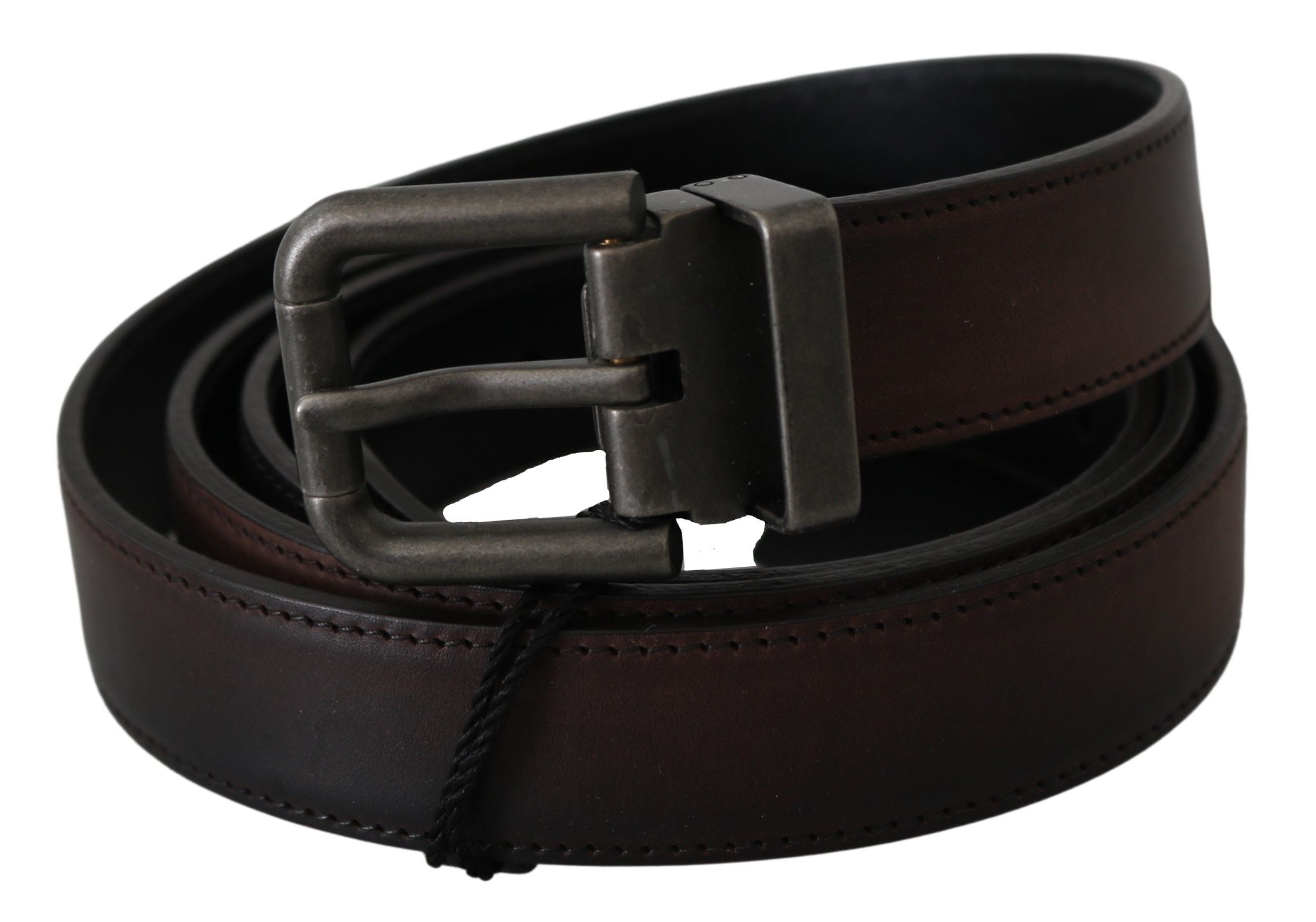 Dolce &amp; Gabbana Ceinture en cuir élégante en marron classique