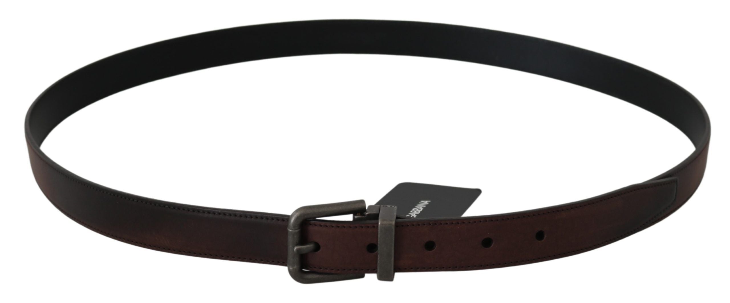 Dolce &amp; Gabbana Ceinture en cuir élégante en marron classique