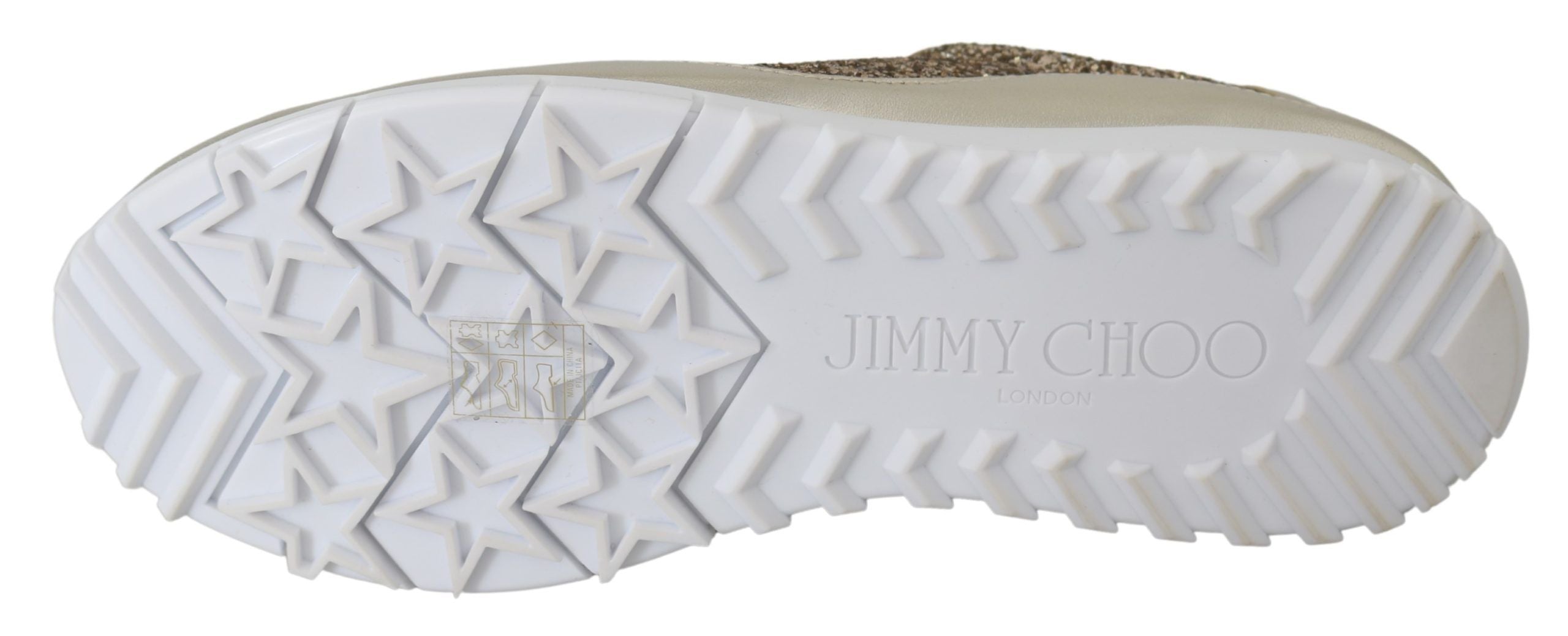 Jimmy Choo Baskets en cuir pailleté doré antique