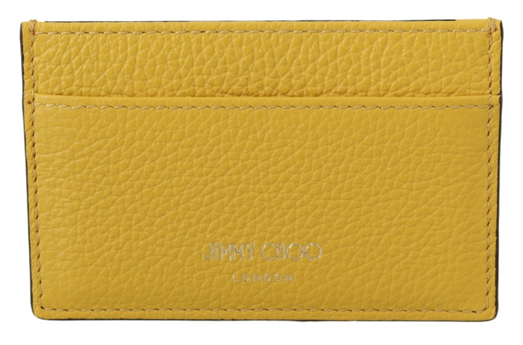 Jimmy Choo Porte-cartes en cuir jaune Sunshine