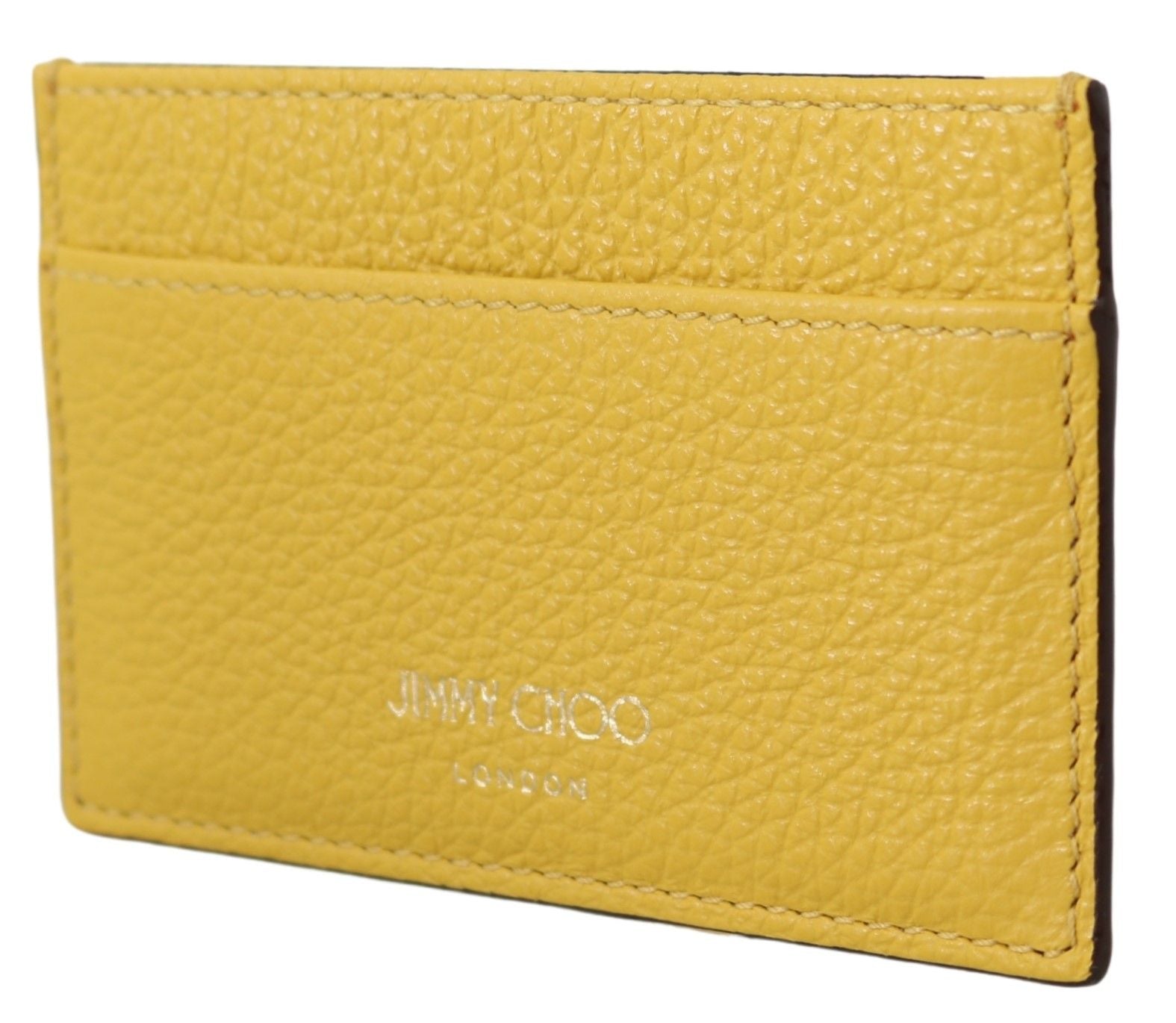 Jimmy Choo Porte-cartes en cuir jaune Sunshine