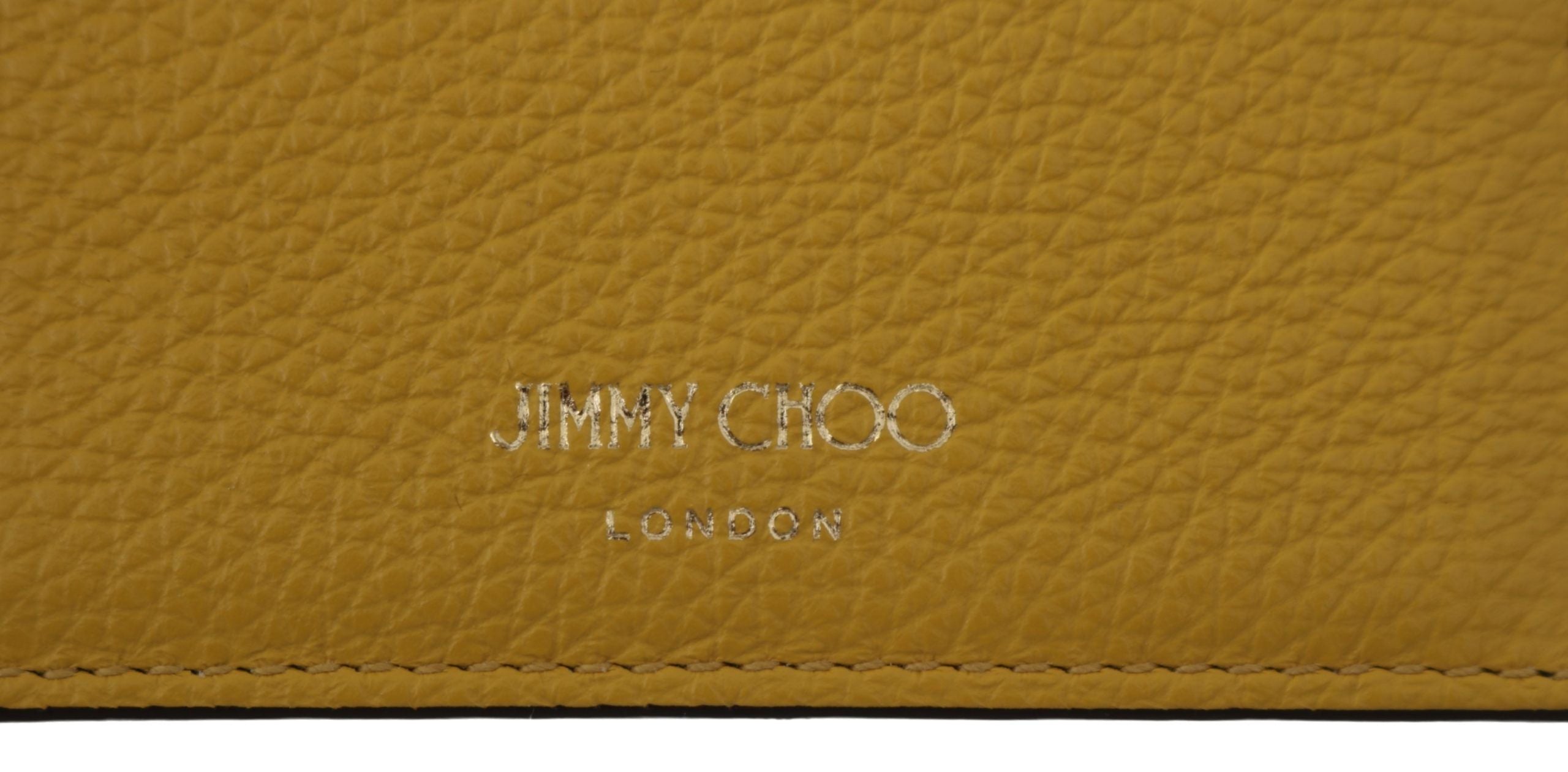 Jimmy Choo Porte-cartes en cuir jaune Sunshine