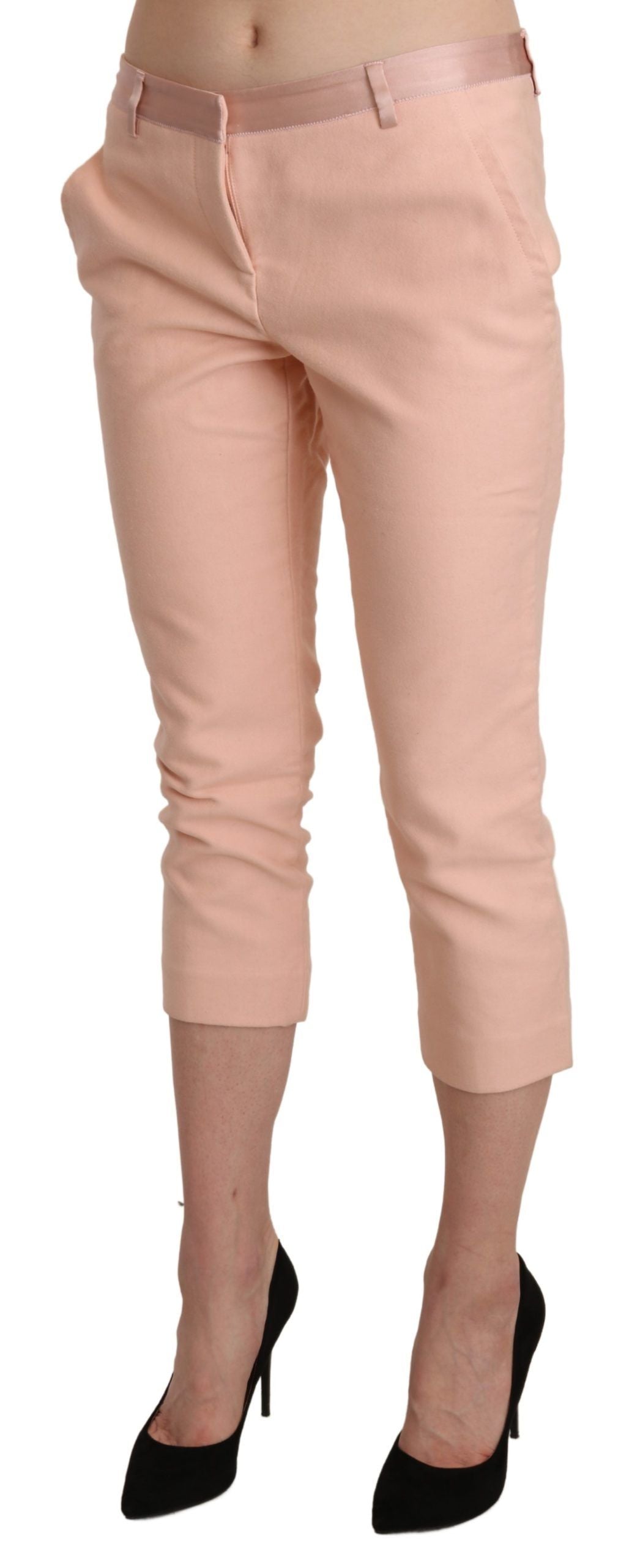 Ermanno Scervino Pantalon capri skinny rose chic