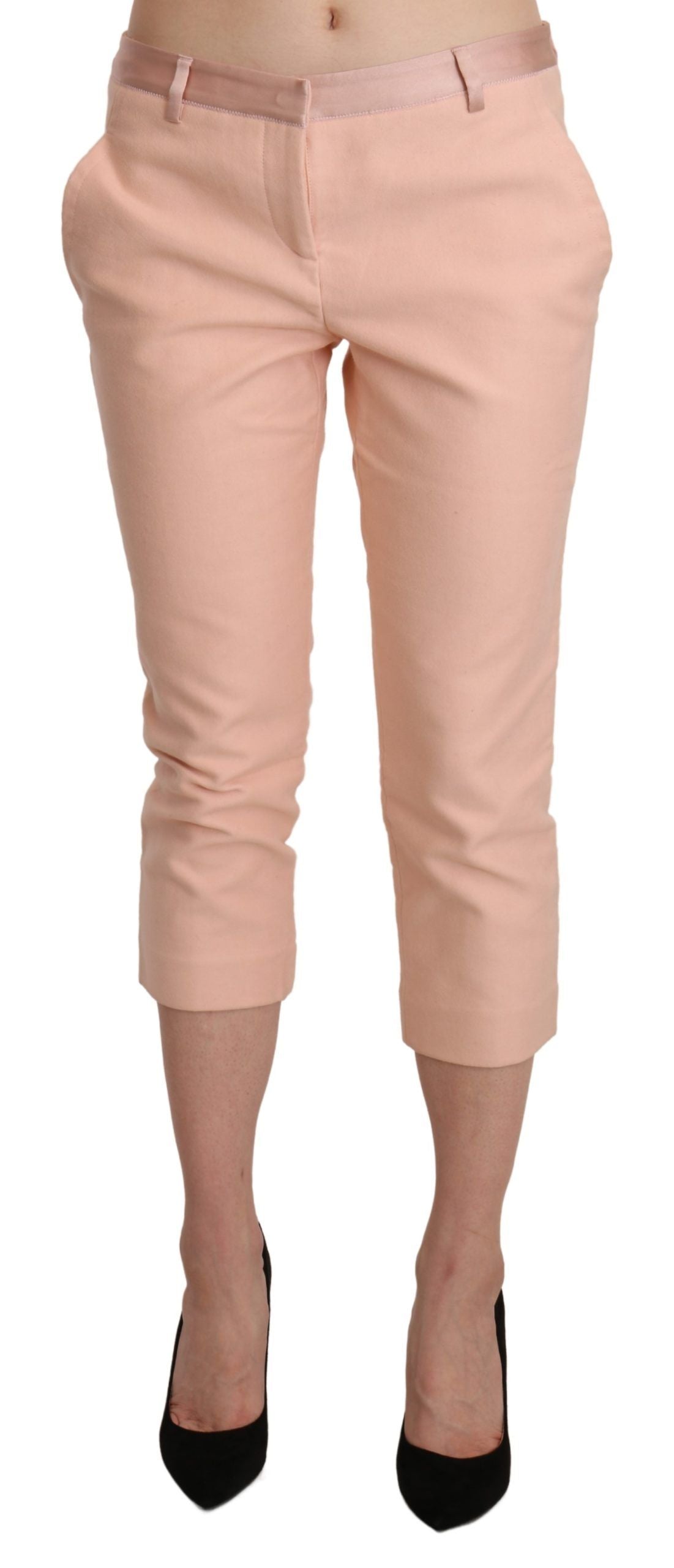 Ermanno Scervino Pantalon capri skinny rose chic