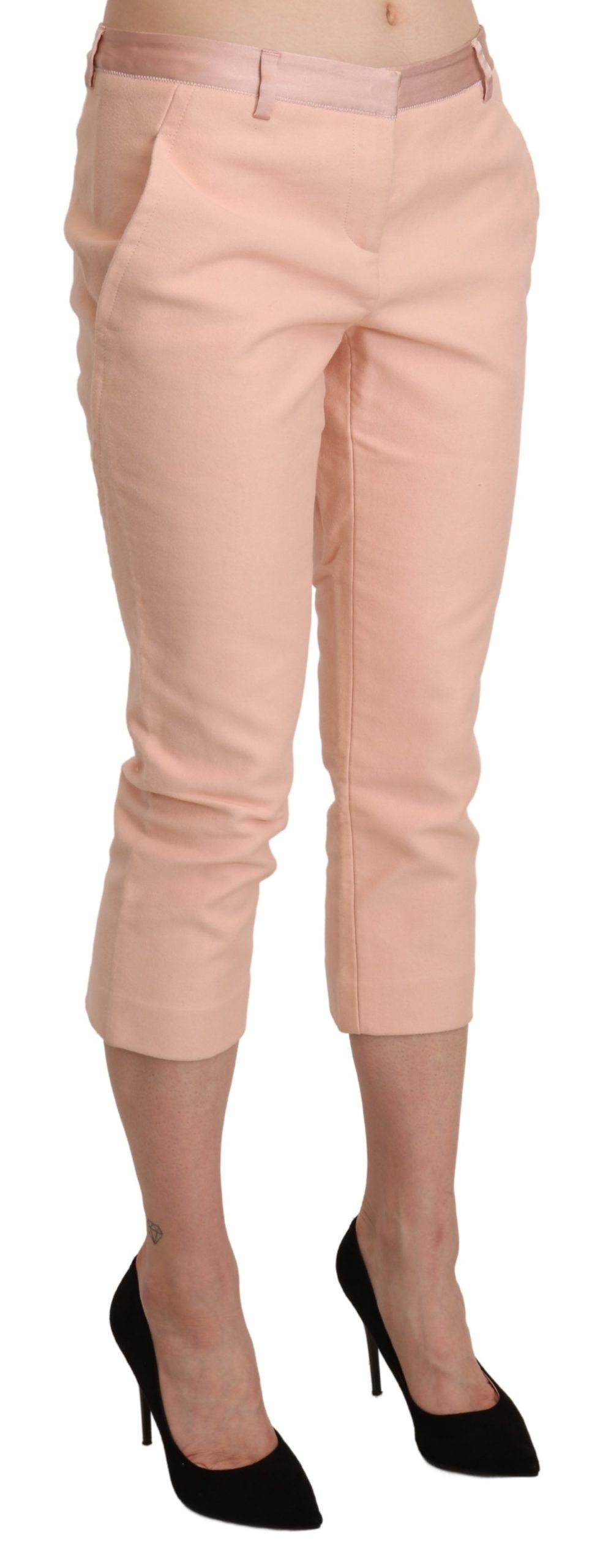 Ermanno Scervino Pantalon capri skinny rose chic