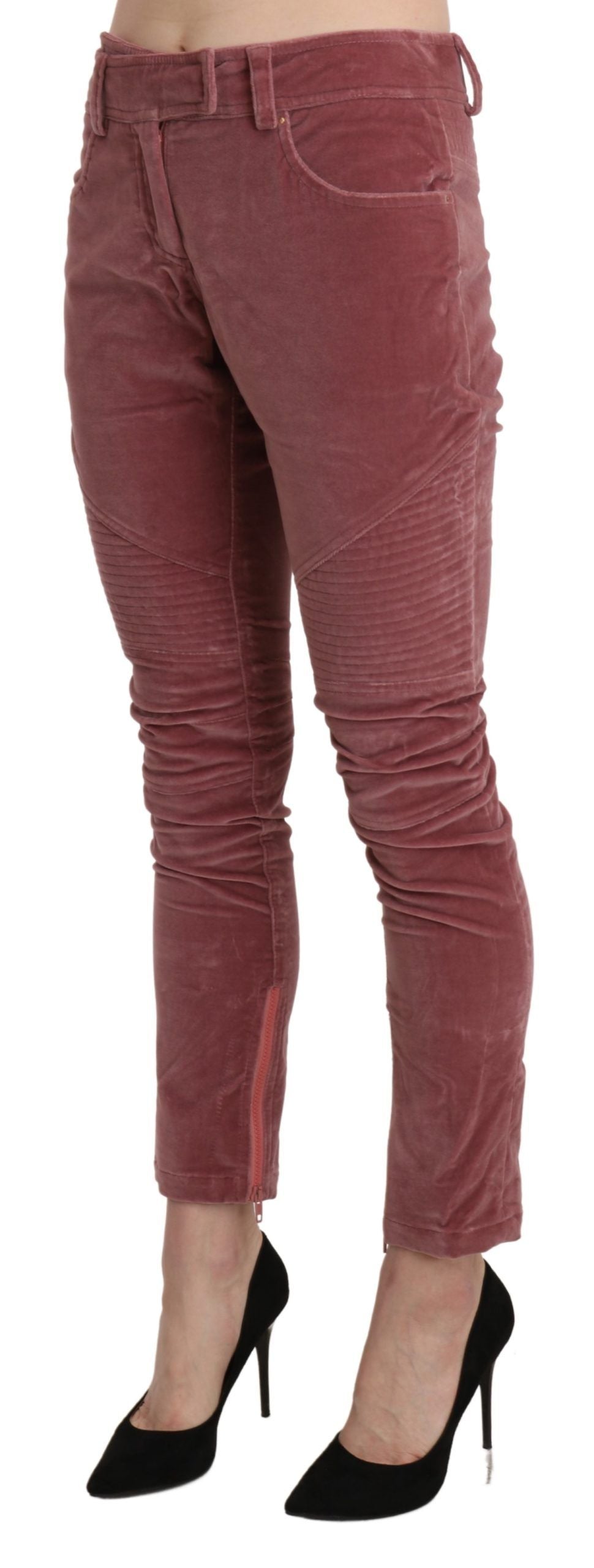 Ermanno Scervino Pantalon skinny taille moyenne rouge chic