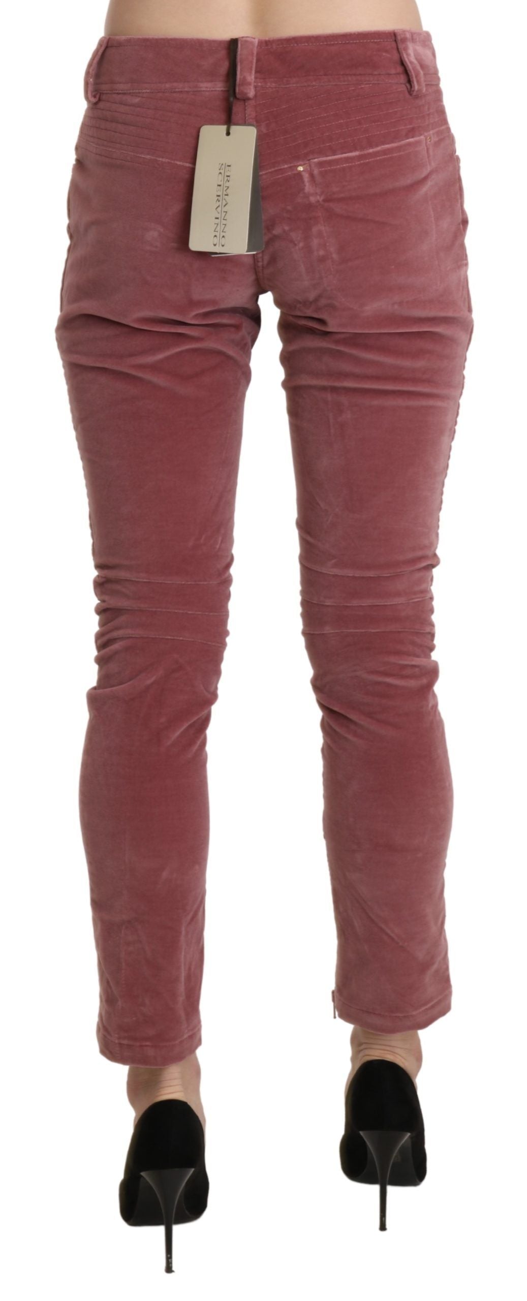 Ermanno Scervino Pantalon skinny taille moyenne rouge chic