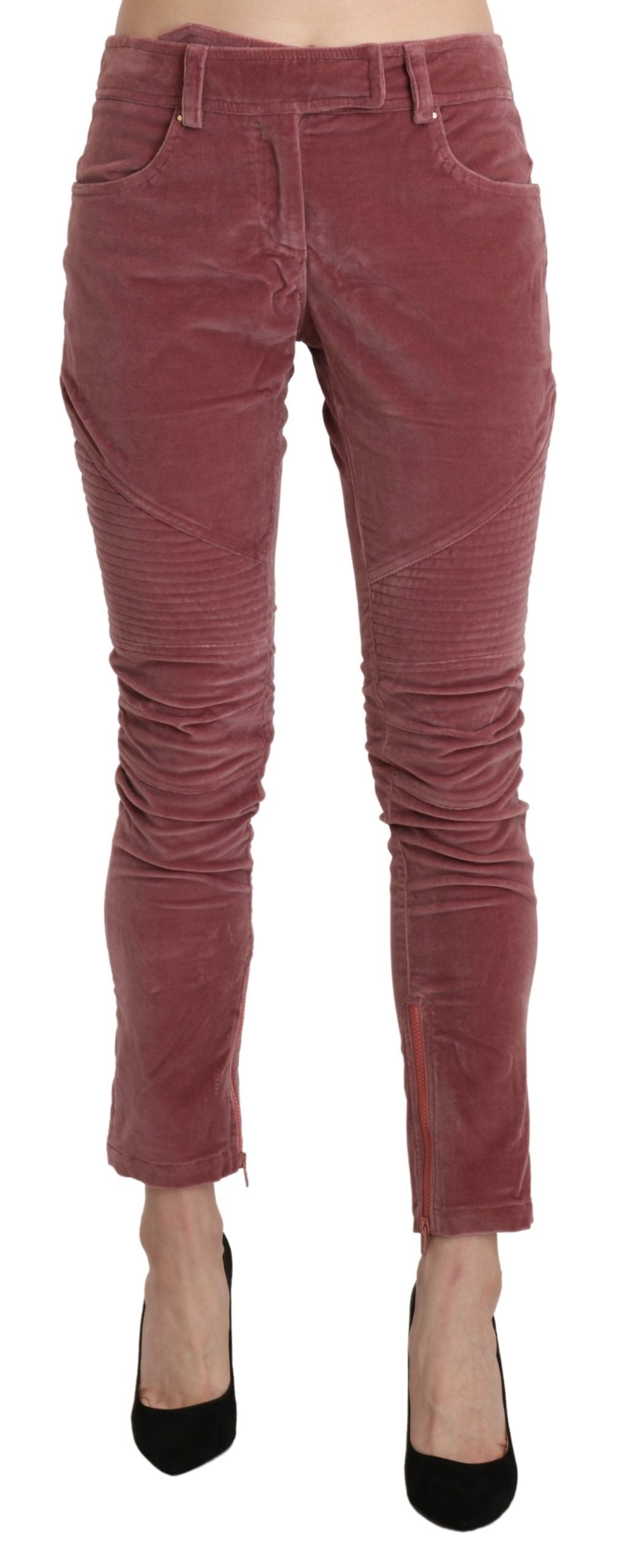 Ermanno Scervino Pantalon skinny taille moyenne rouge chic