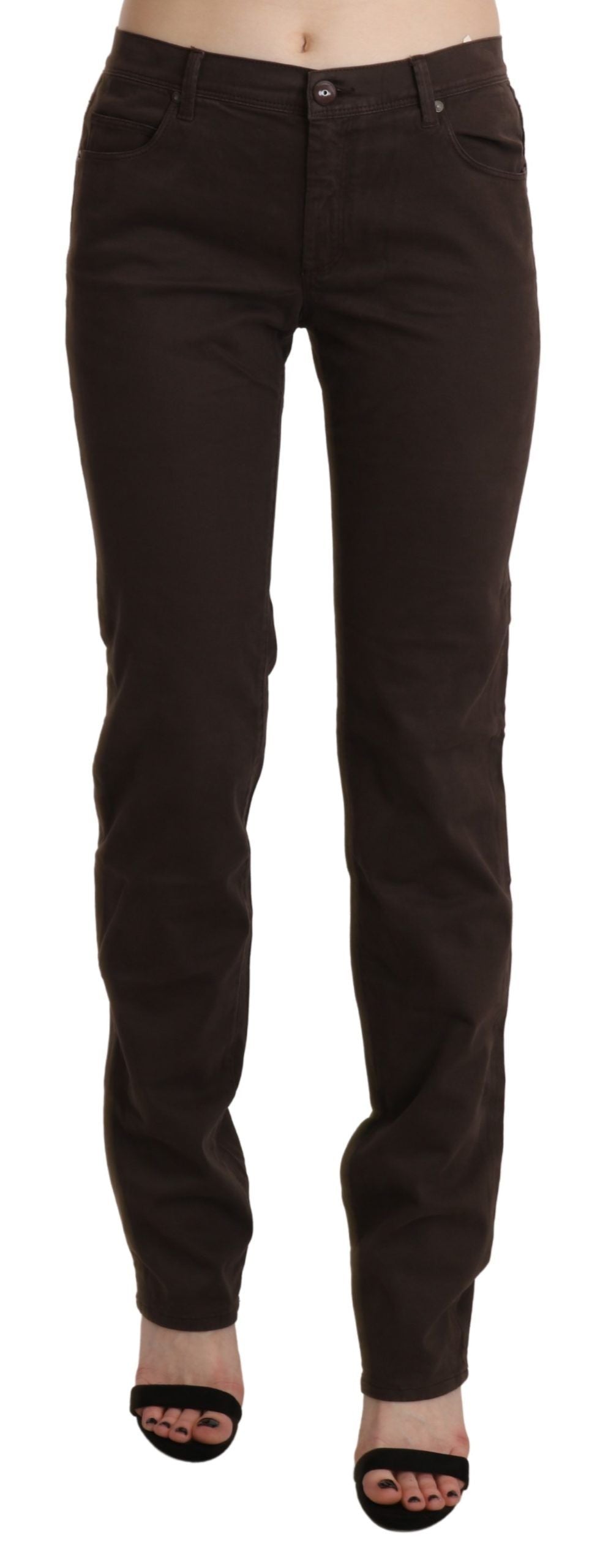 Ermanno Scervino Pantalon skinny taille moyenne marron chic