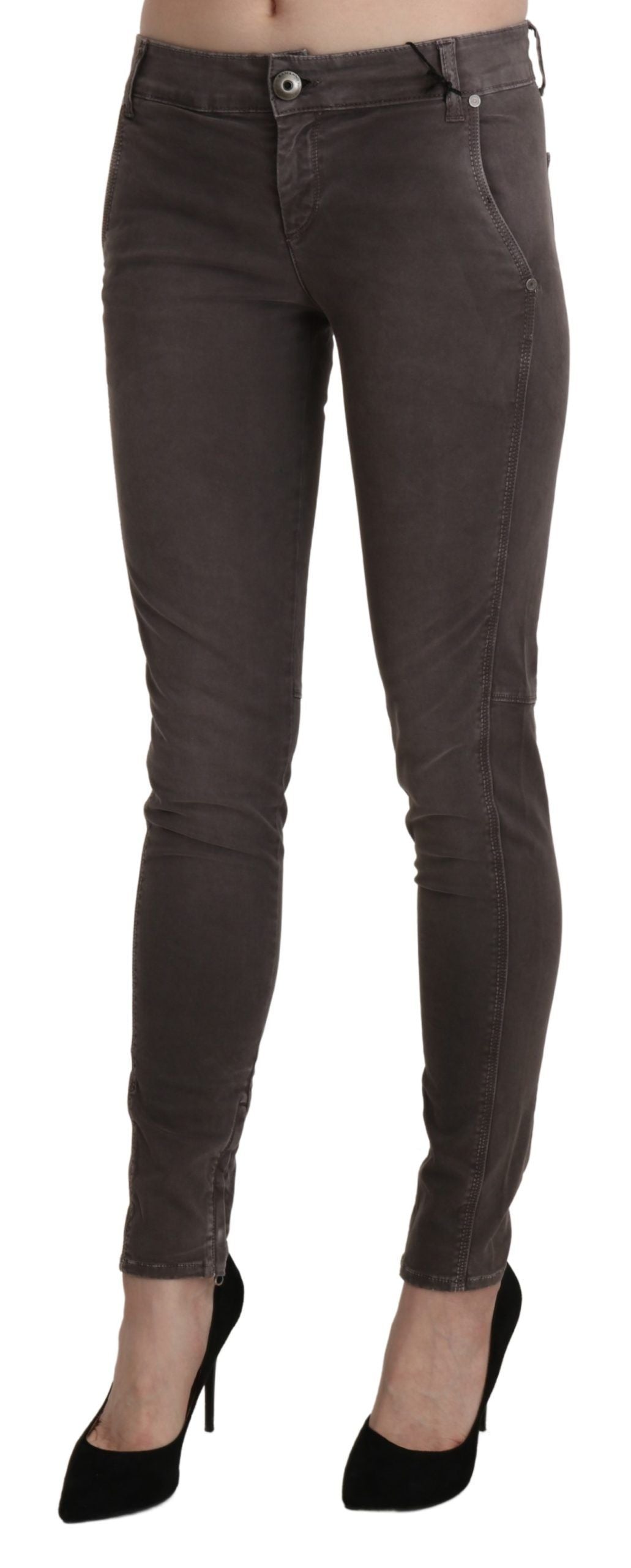 Ermanno Scervino Pantalon skinny taille basse marron chic