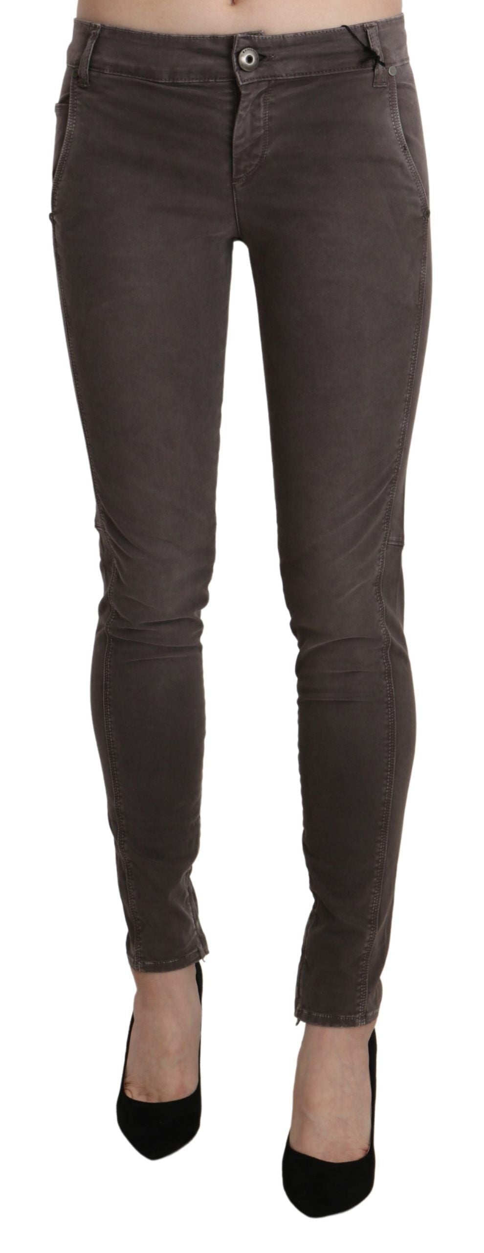 Ermanno Scervino Pantalon skinny taille basse marron chic