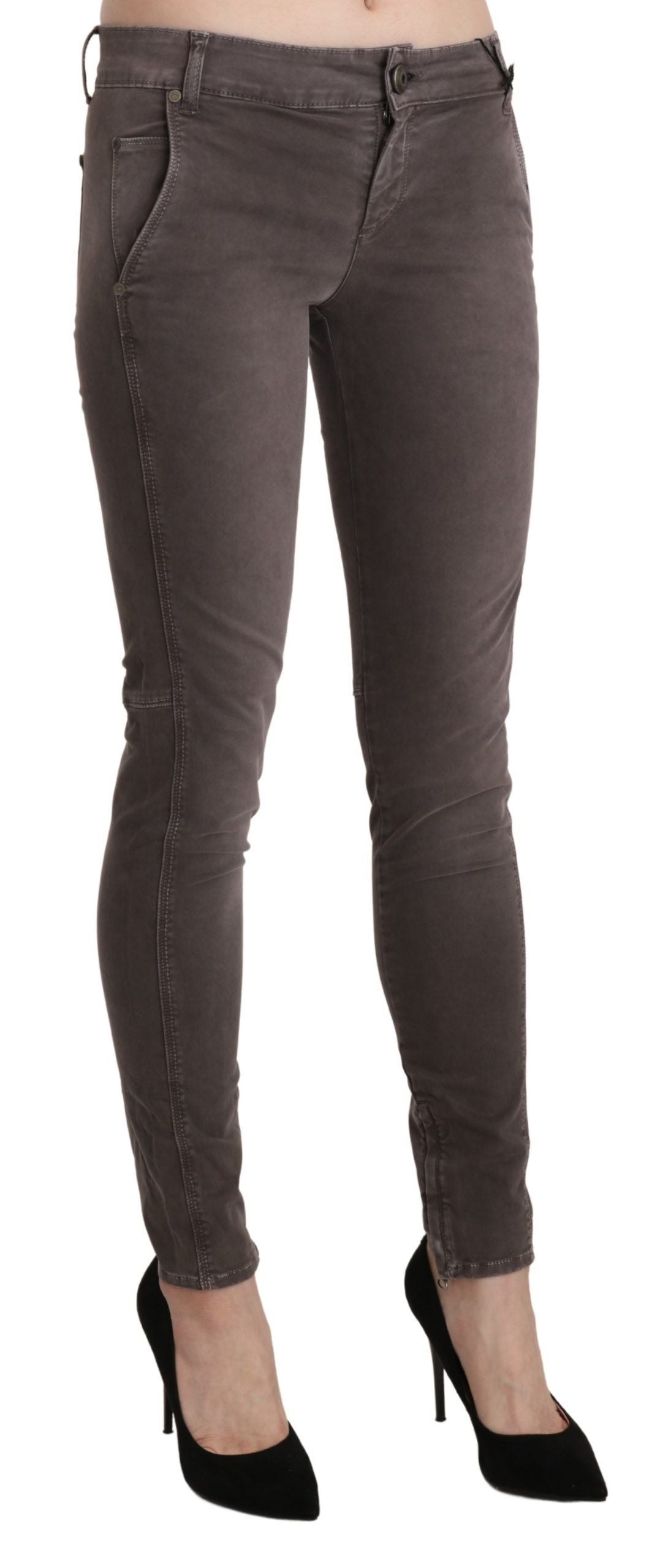 Ermanno Scervino Pantalon skinny taille basse marron chic