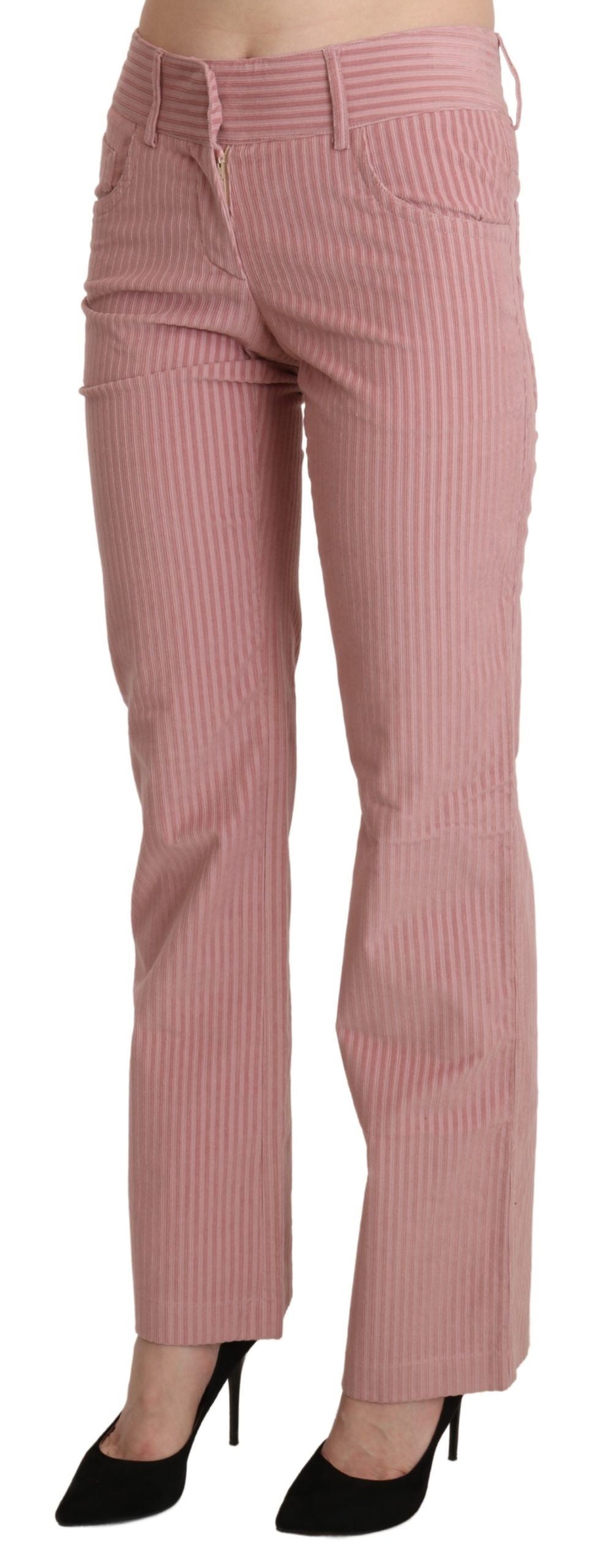 Ermanno Scervino Pantalon droit taille moyenne rose chic