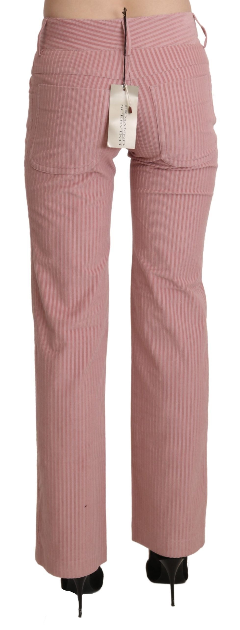 Ermanno Scervino Pantalon droit taille moyenne rose chic