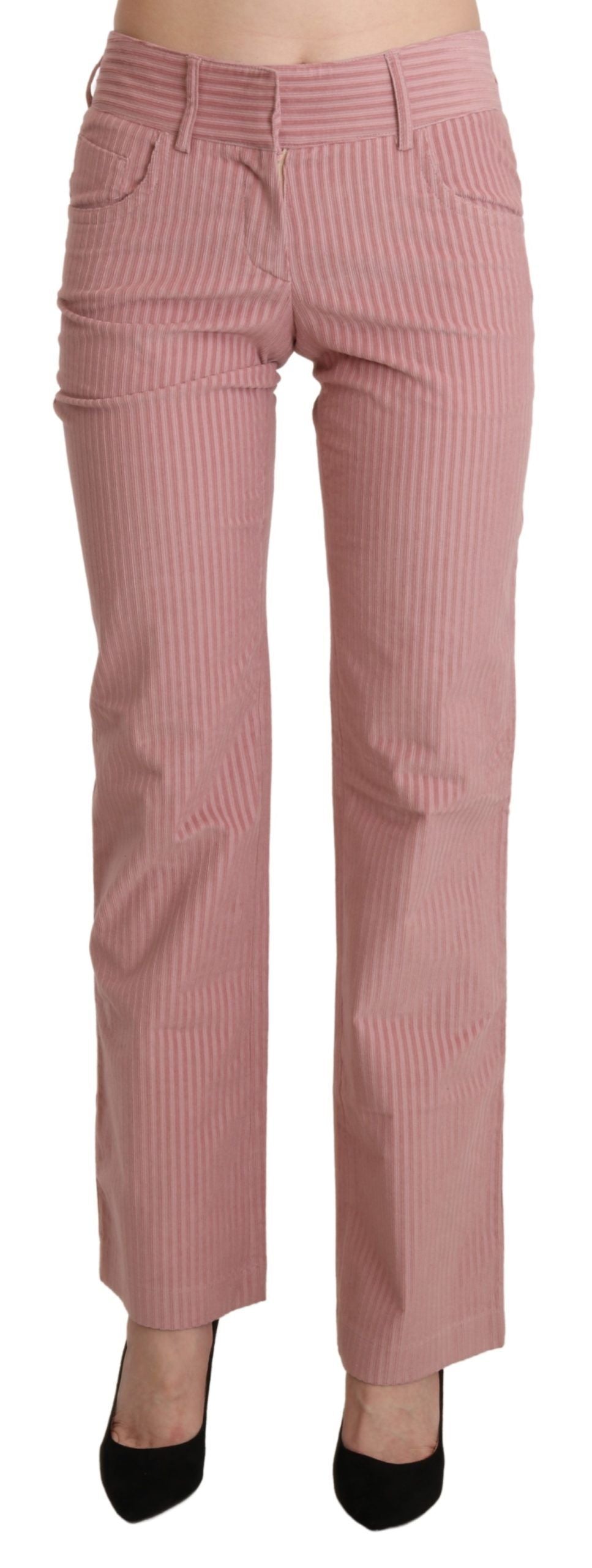 Ermanno Scervino Pantalon droit taille moyenne rose chic