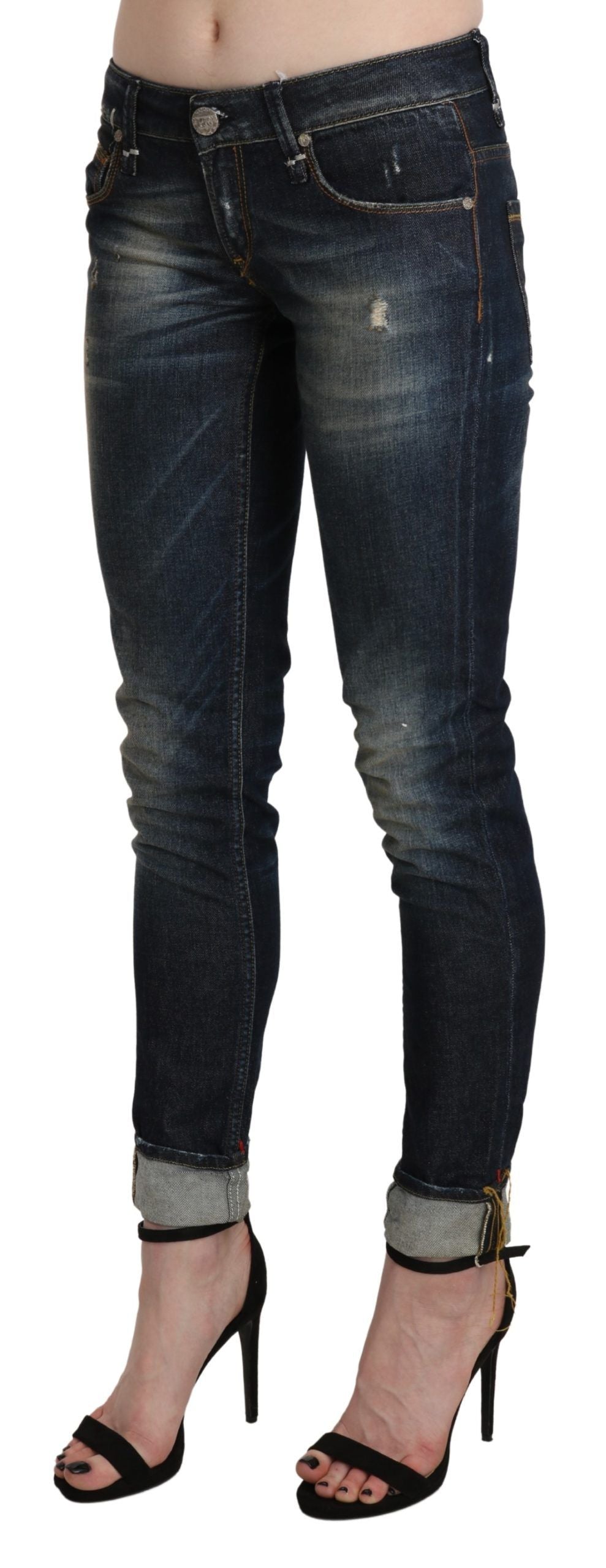 Jean skinny court bleu foncé Acht Chic