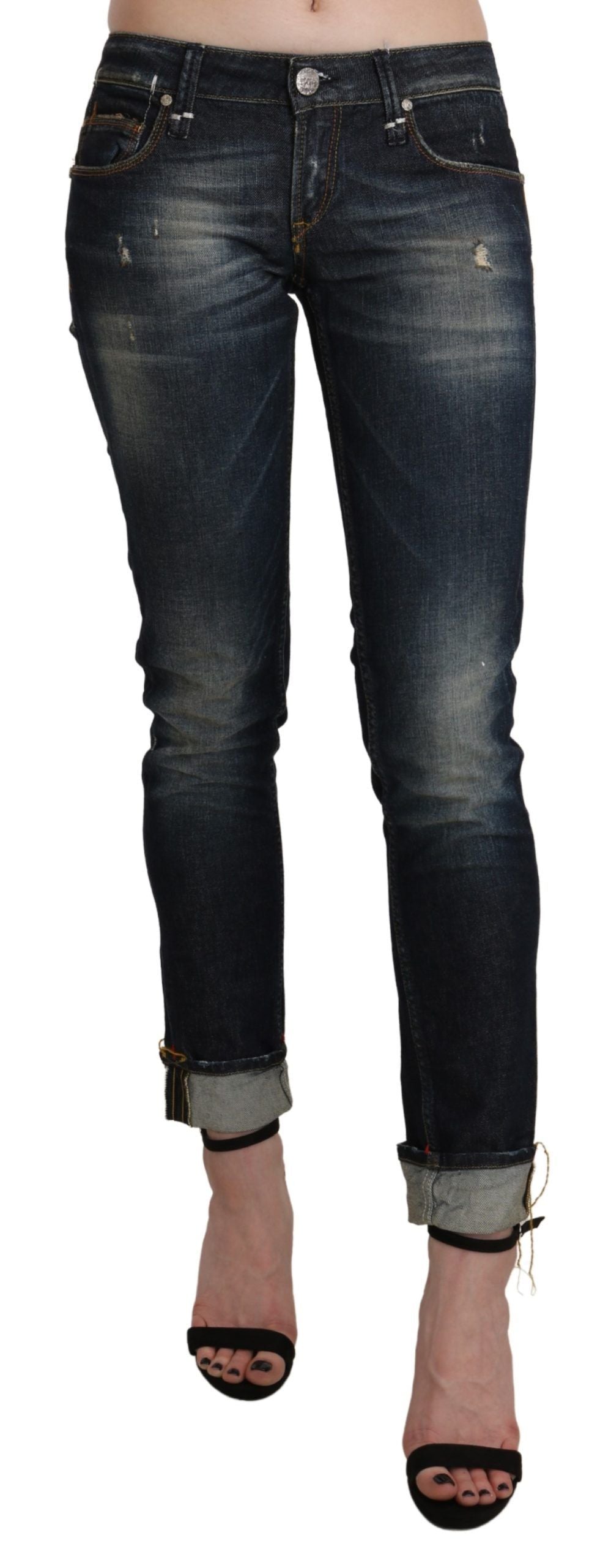 Jean skinny court bleu foncé Acht Chic