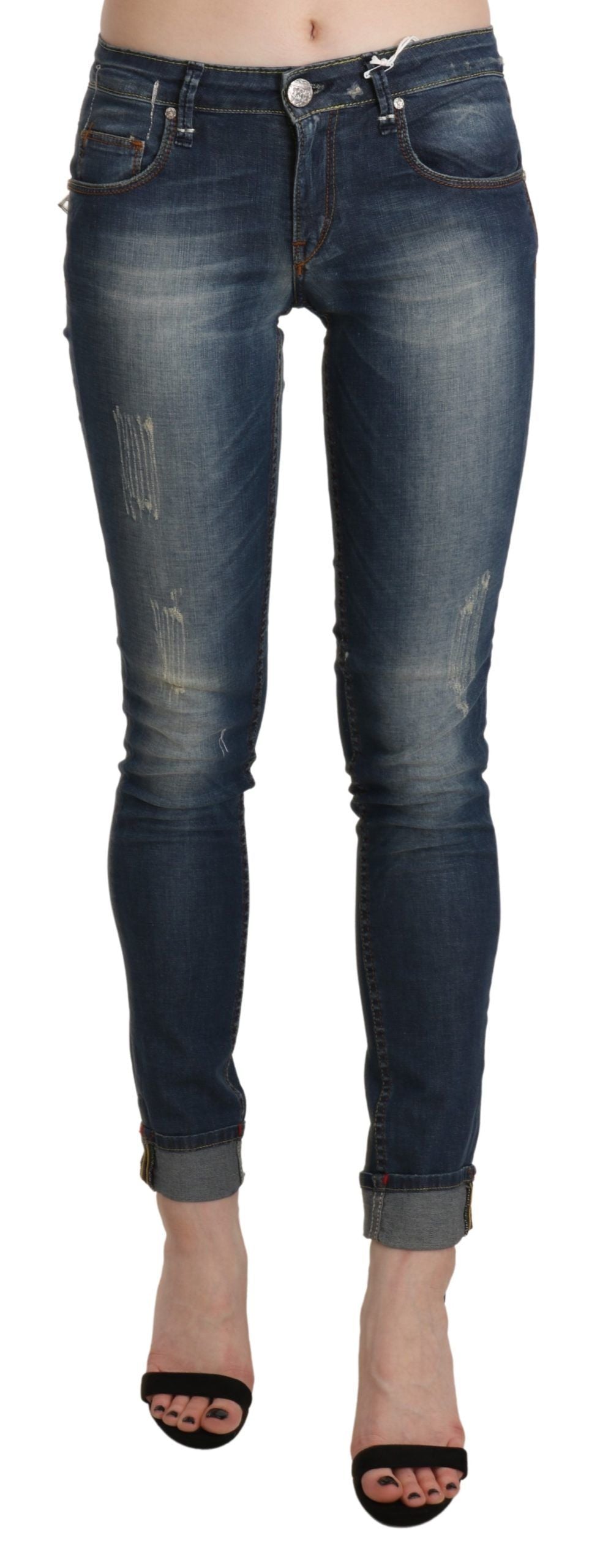 Jean skinny court délavé bleu Acht Chic