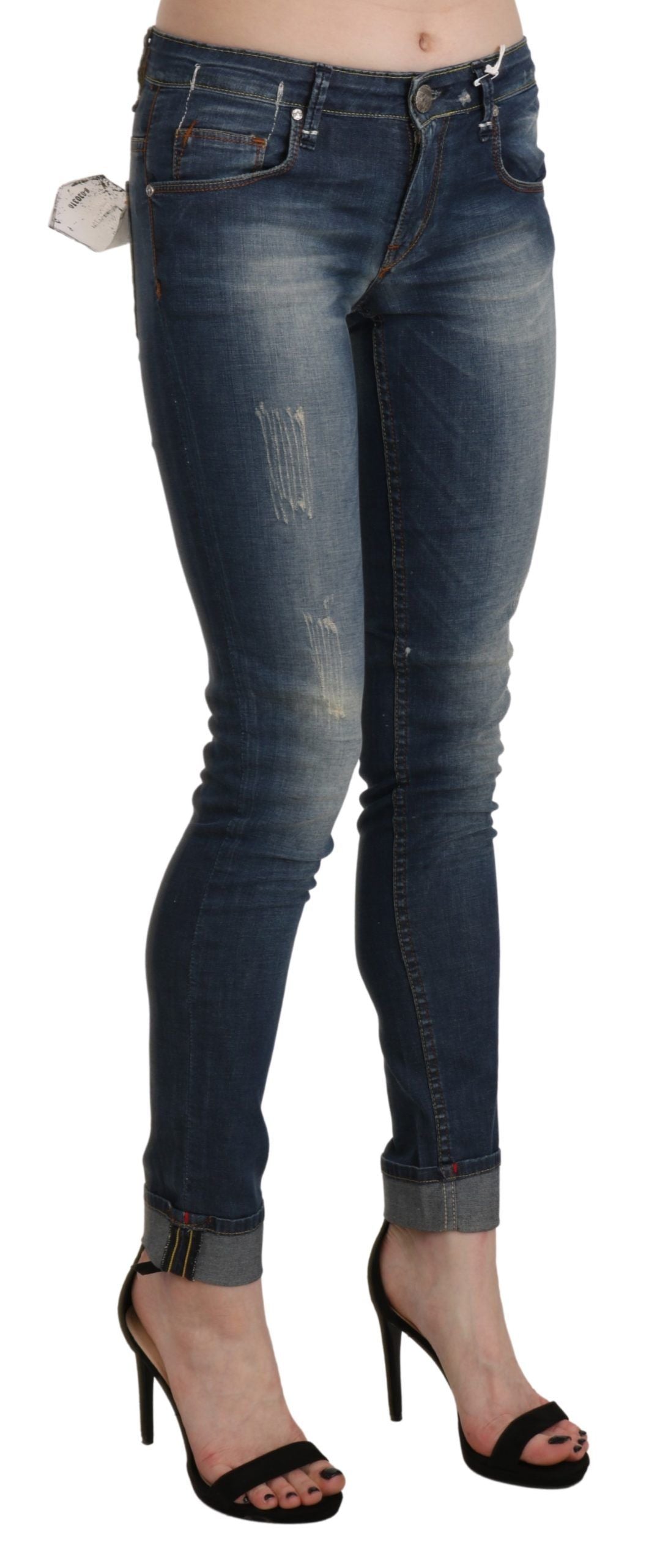 Jean skinny court délavé bleu Acht Chic