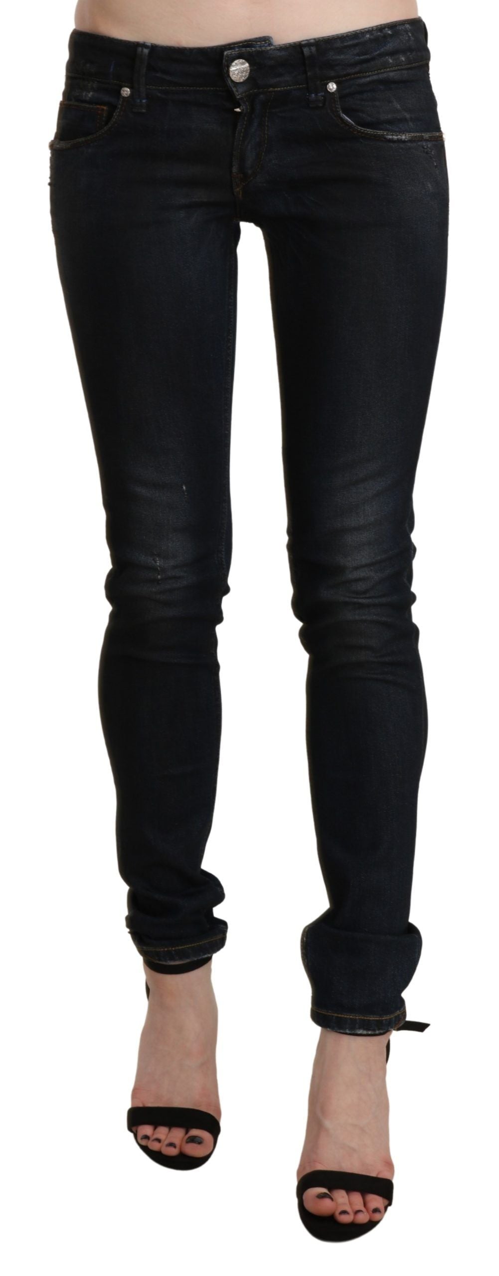 Jean skinny noir taille basse Acht Chic