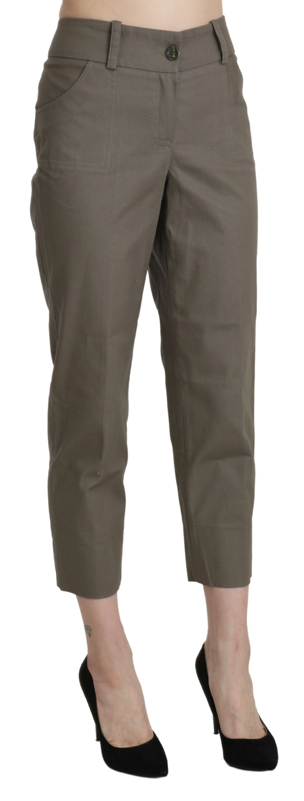 BENCIVENGA Pantalon court élégant taille haute en gris