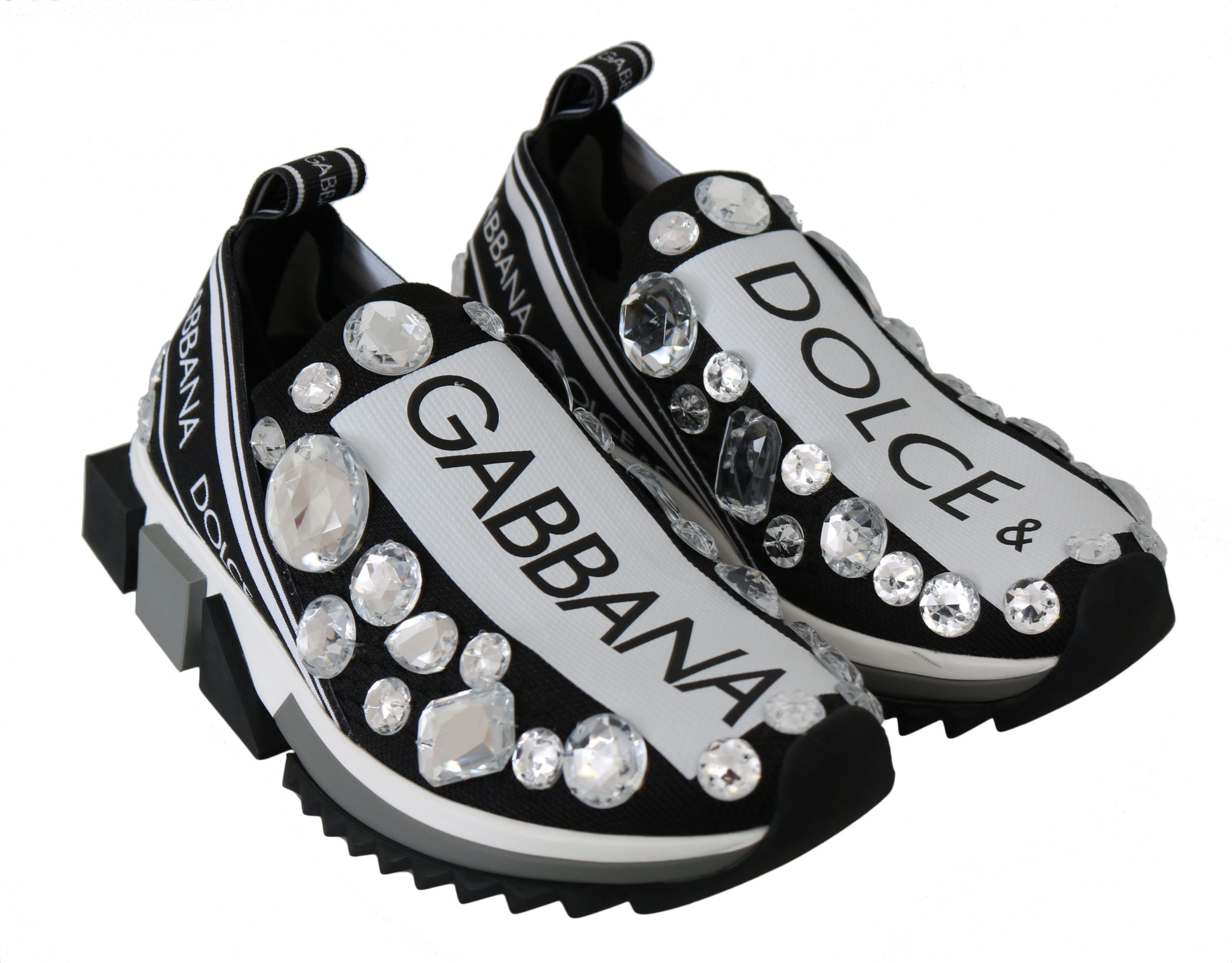 Dolce &amp; Gabbana Chic Baskets cloutées en cristal monochrome