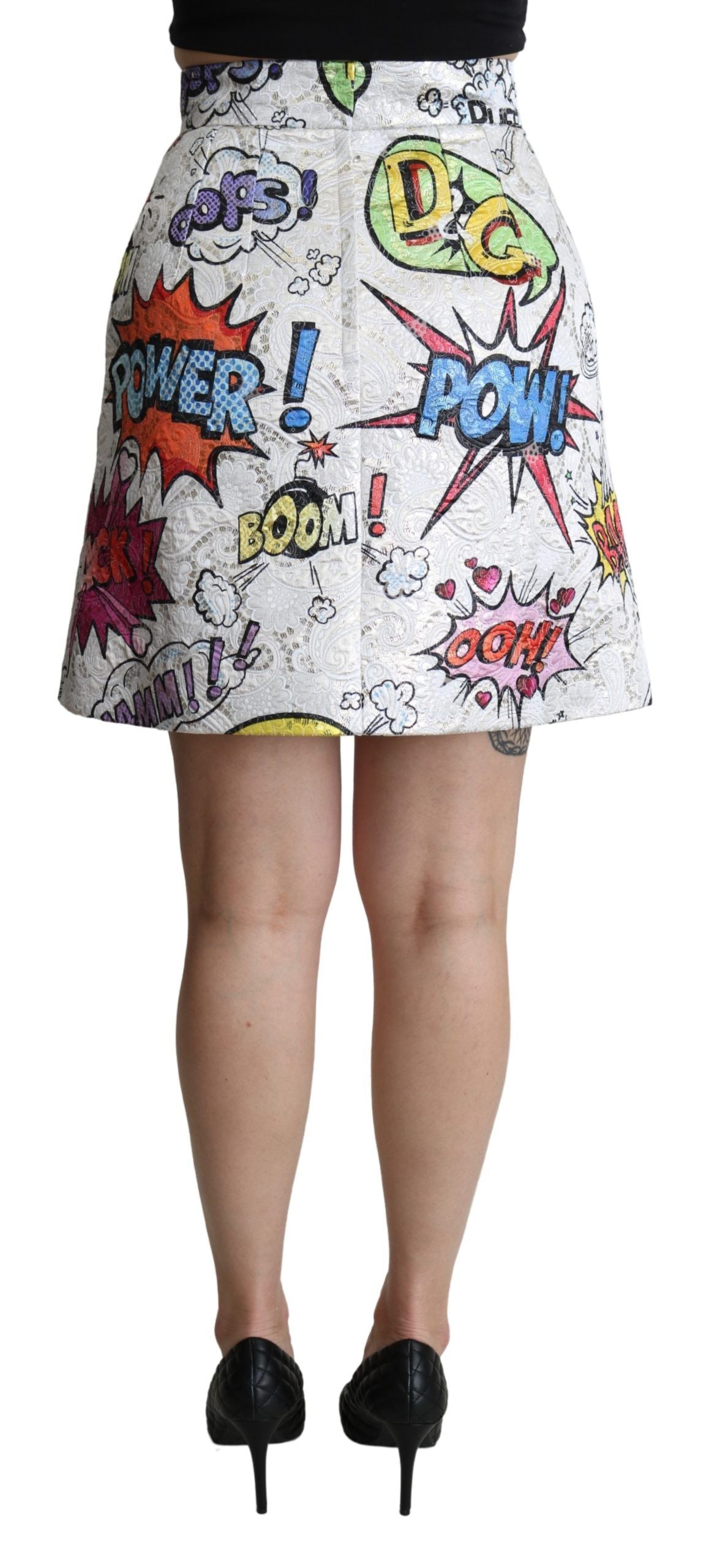 Dolce &amp; Gabbana Chic Mini-jupe en brocart de dessin animé