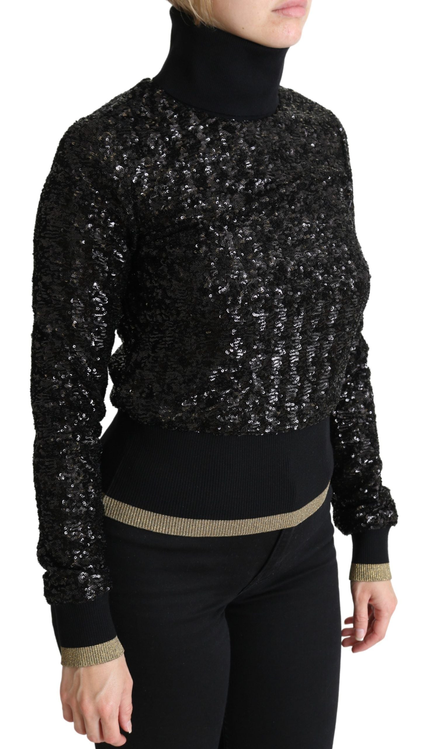 Dolce & Gabbana Elegant Sequined Turtleneck Sweater